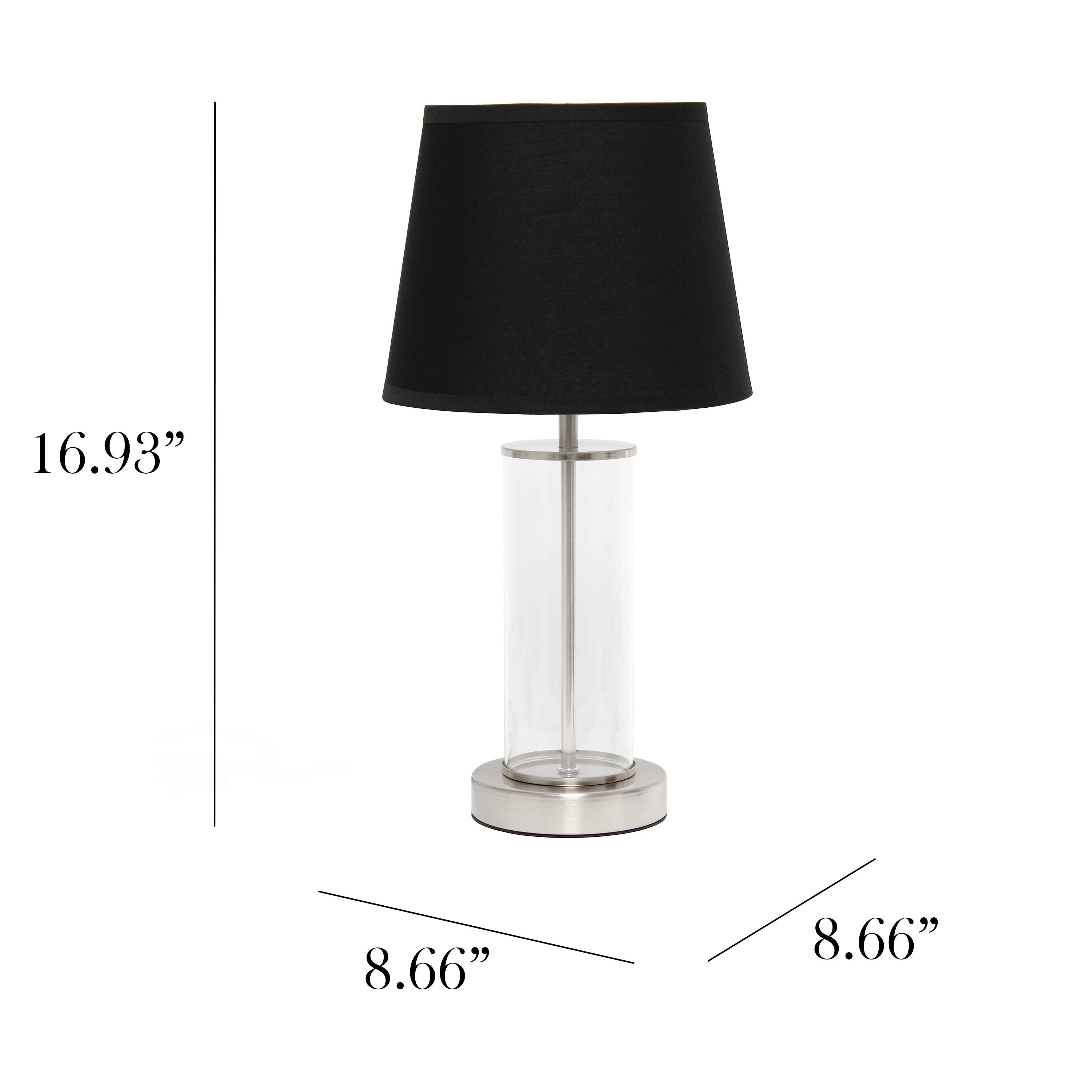 Simple Designs 17&#x22; Encased Metal &#x26; Clear Glass Table Lamp