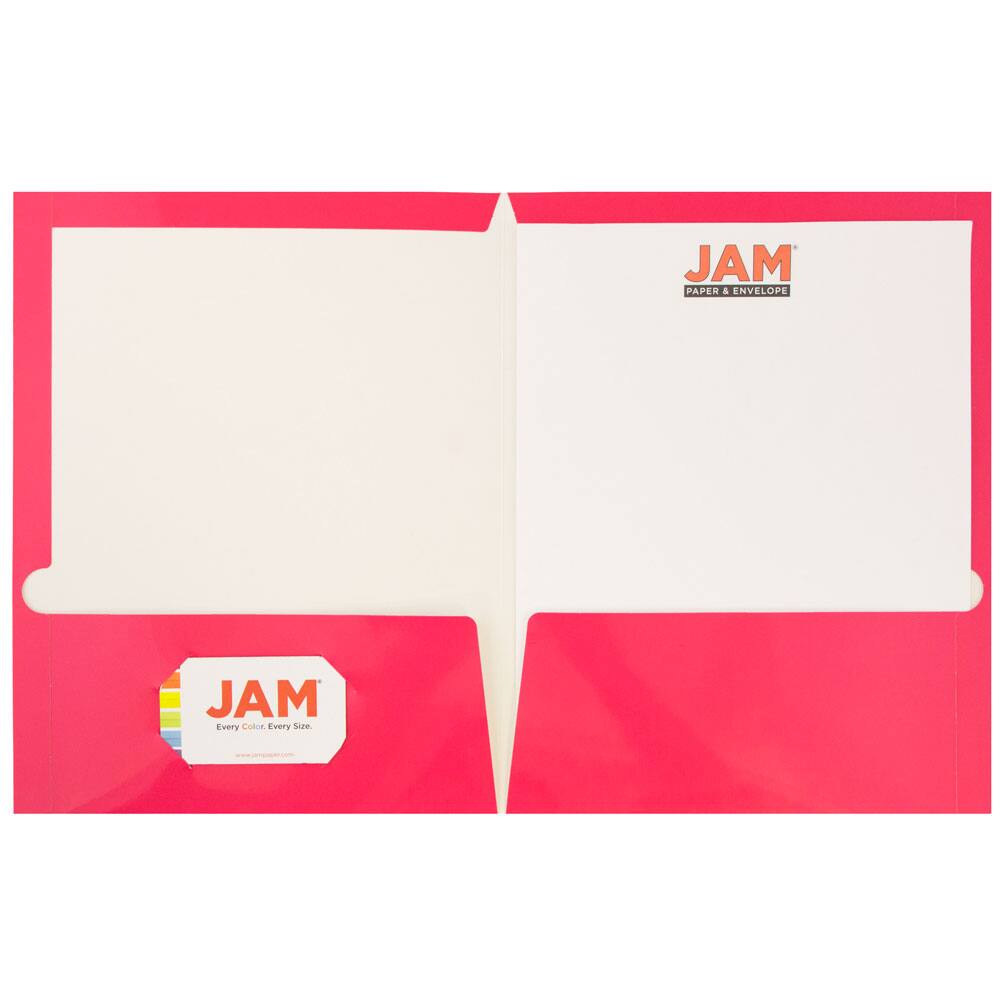 JAM Paper Laminated 2-Pocket Glossy Folders, 6ct.