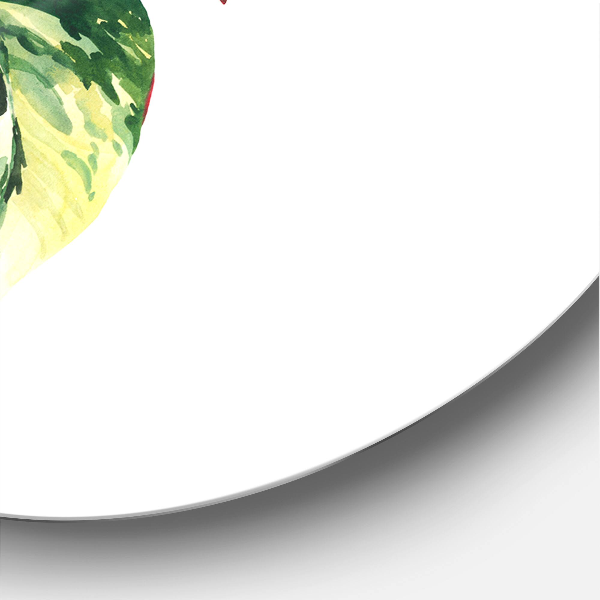 Designart - Tropical Green Leaves In Summer Times I - Tropical Metal Circle Wall Art