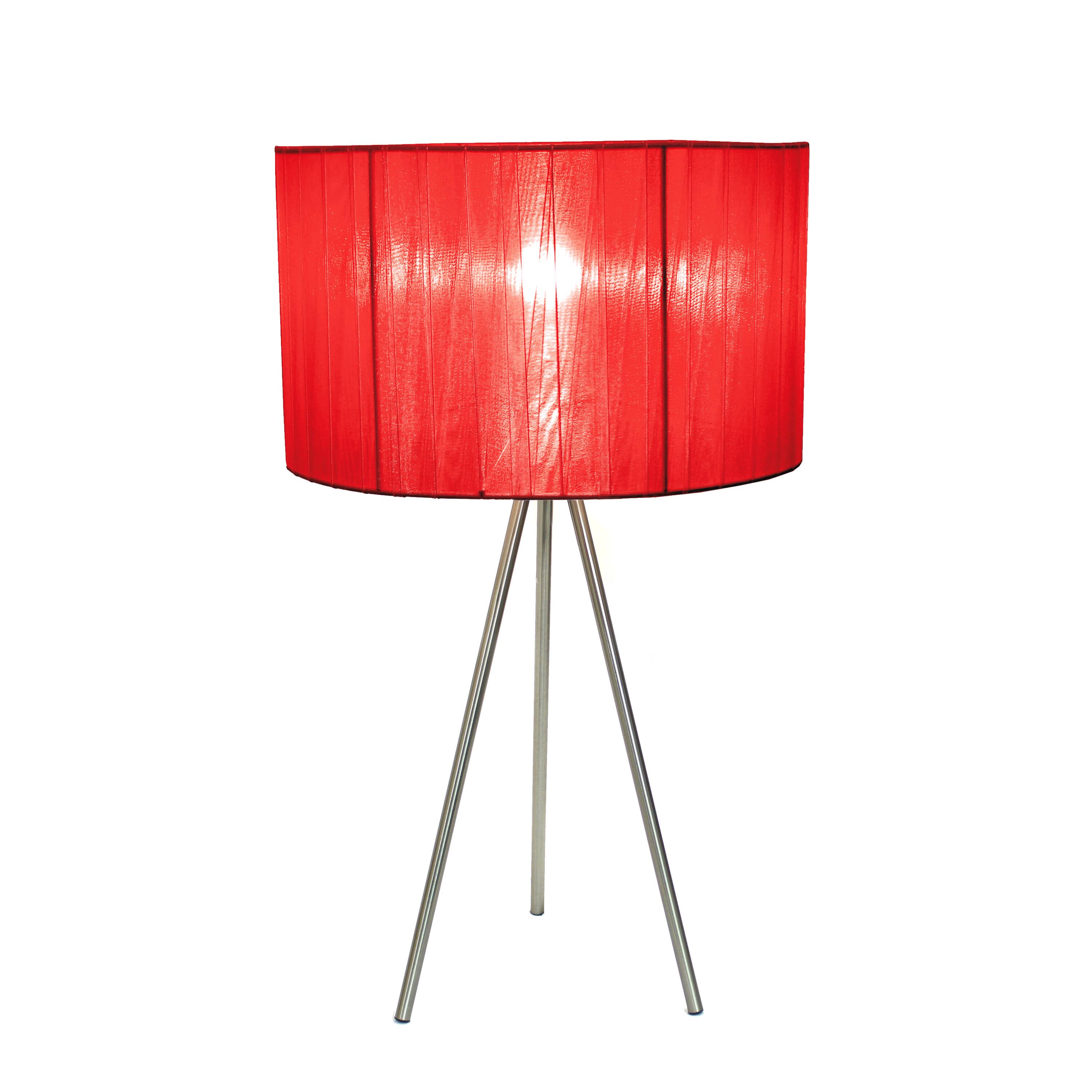 Simple Designs Brushed Nickel Tripod Table Lamp
