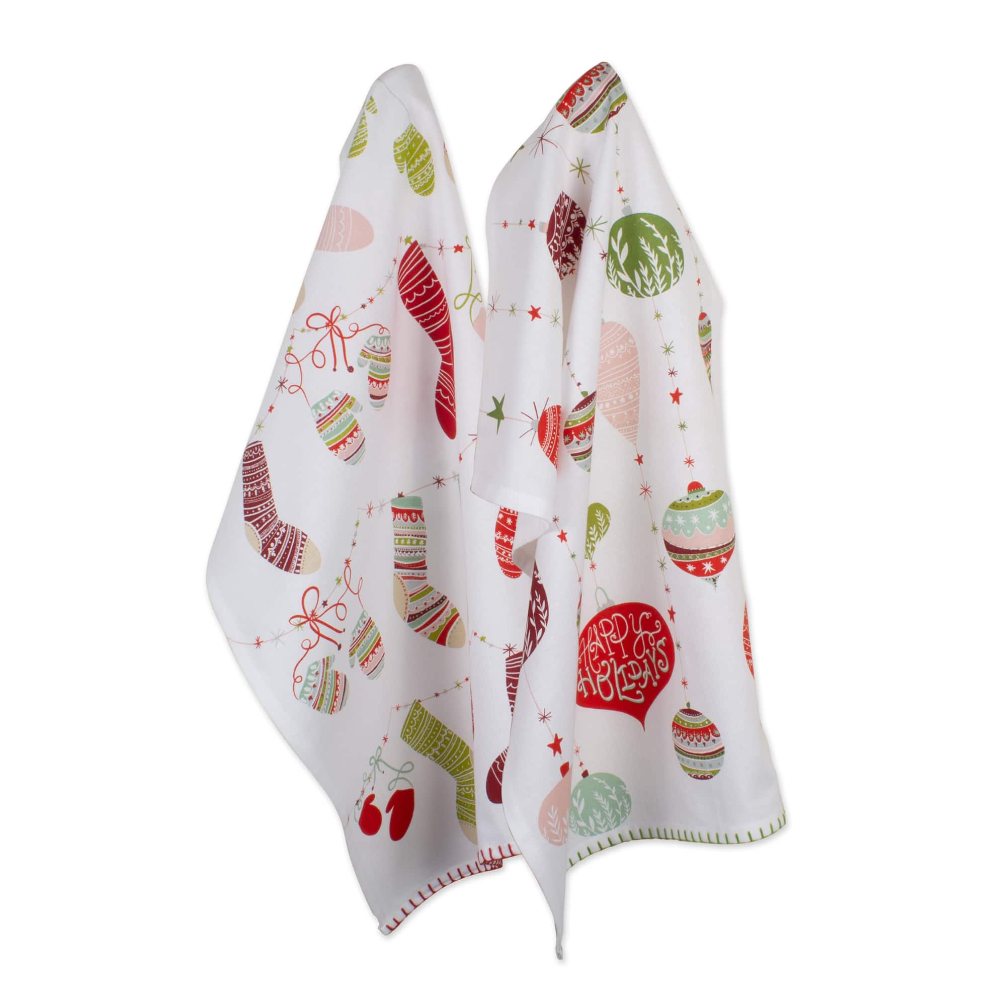 DII&#xAE; Christmas Trimmings Printed Dishtowel Set