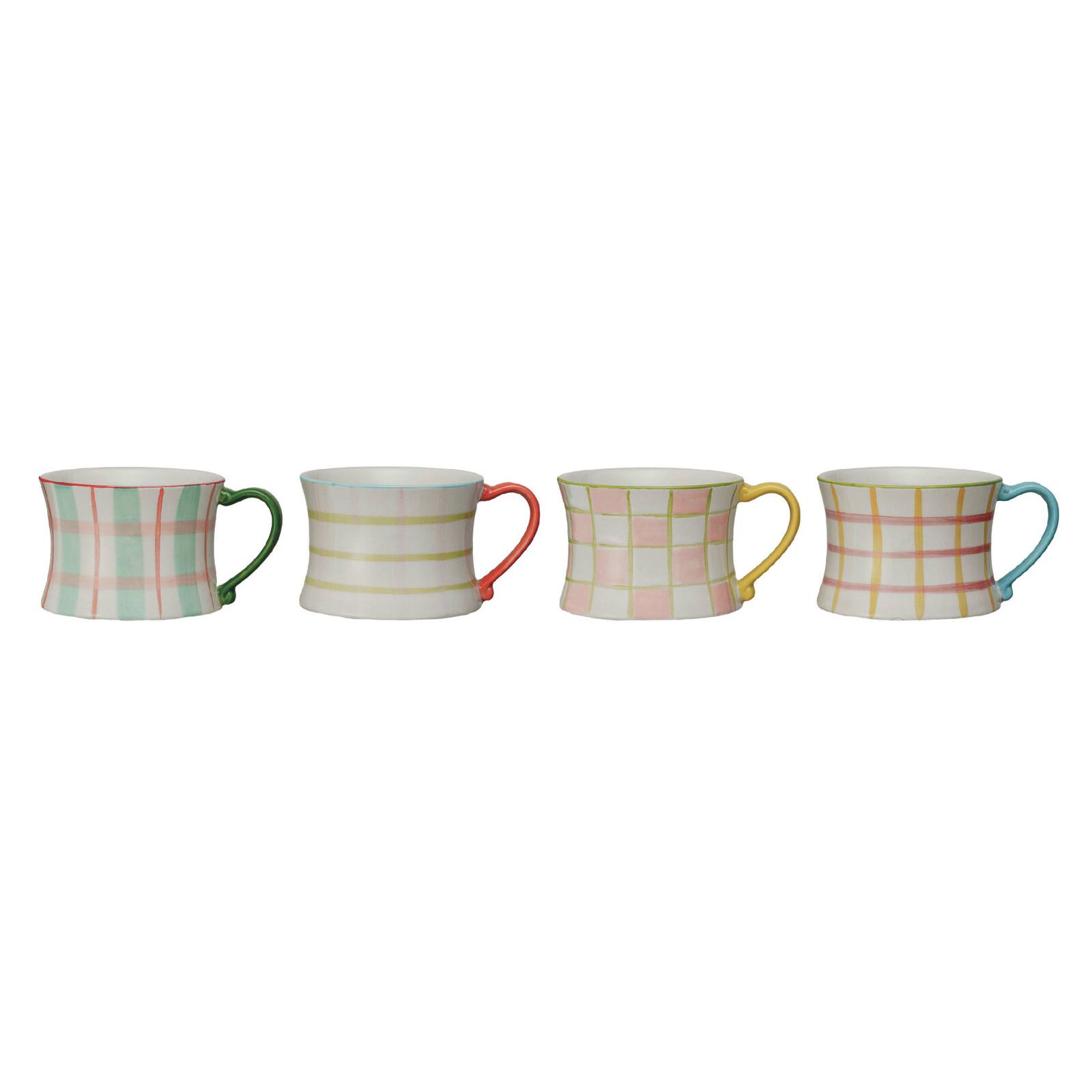 Hello Honey® 3" Plaid Panache Stoneware Mug Set