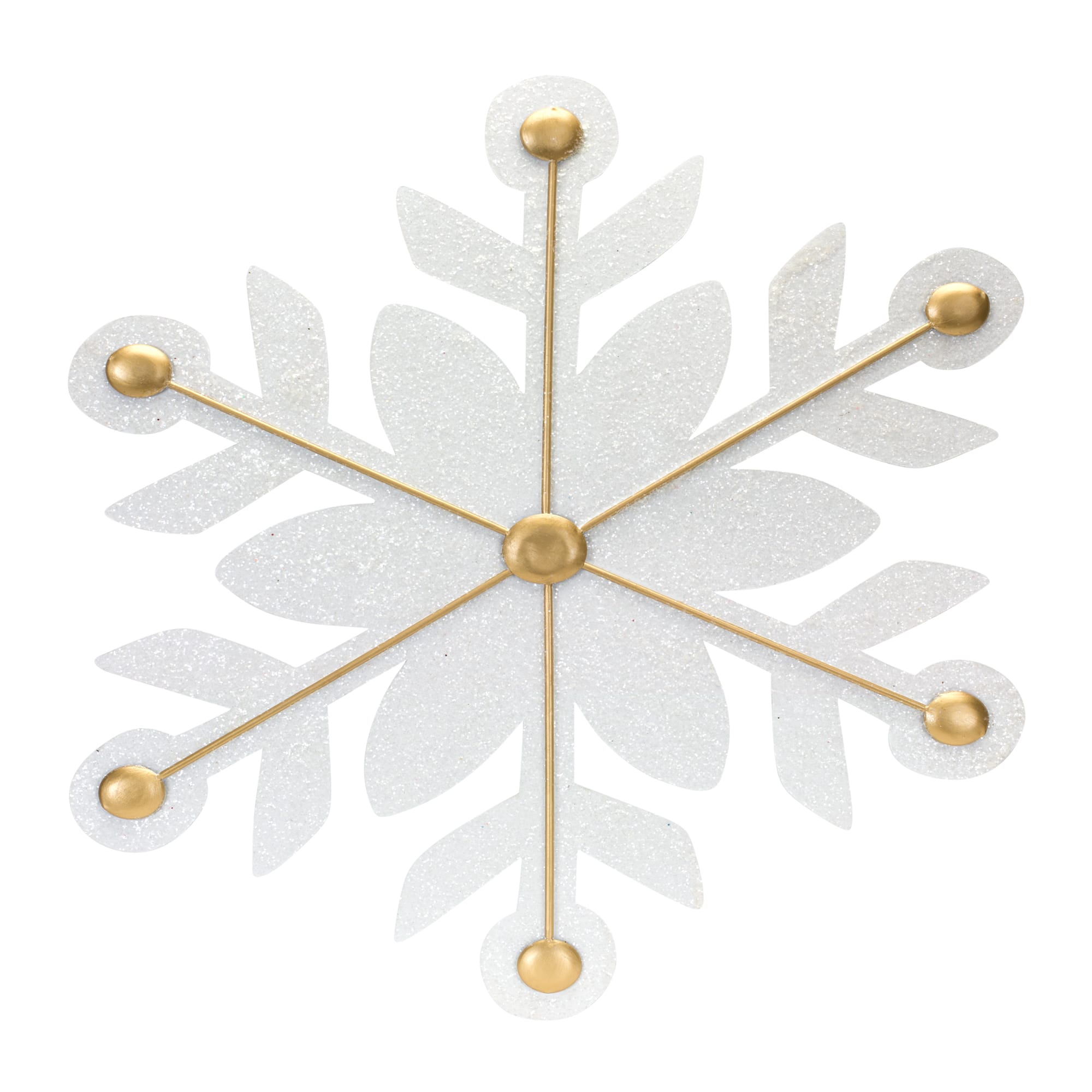 12ct. White & Gold Iron Snowflake Ornaments