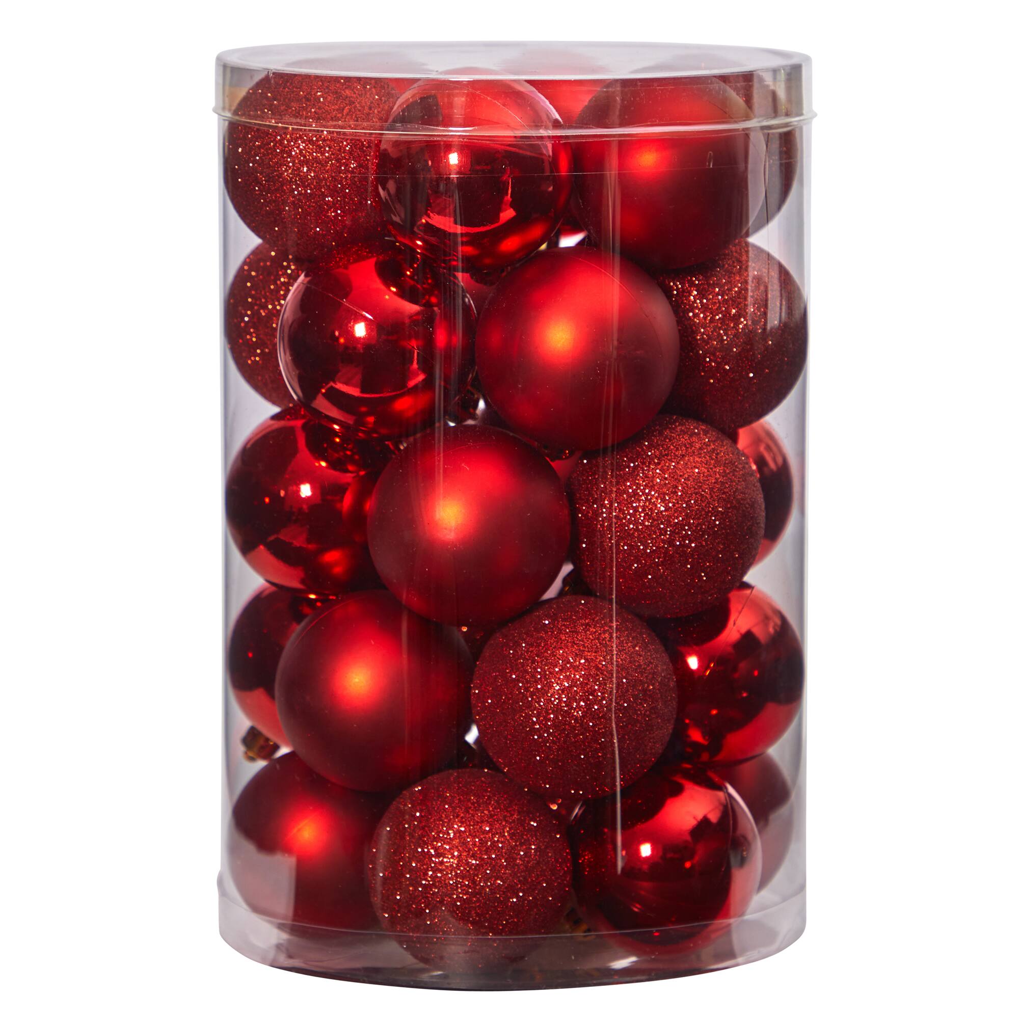 30ct. 2.5&#x22; Red Shatterproof Christmas Ornaments