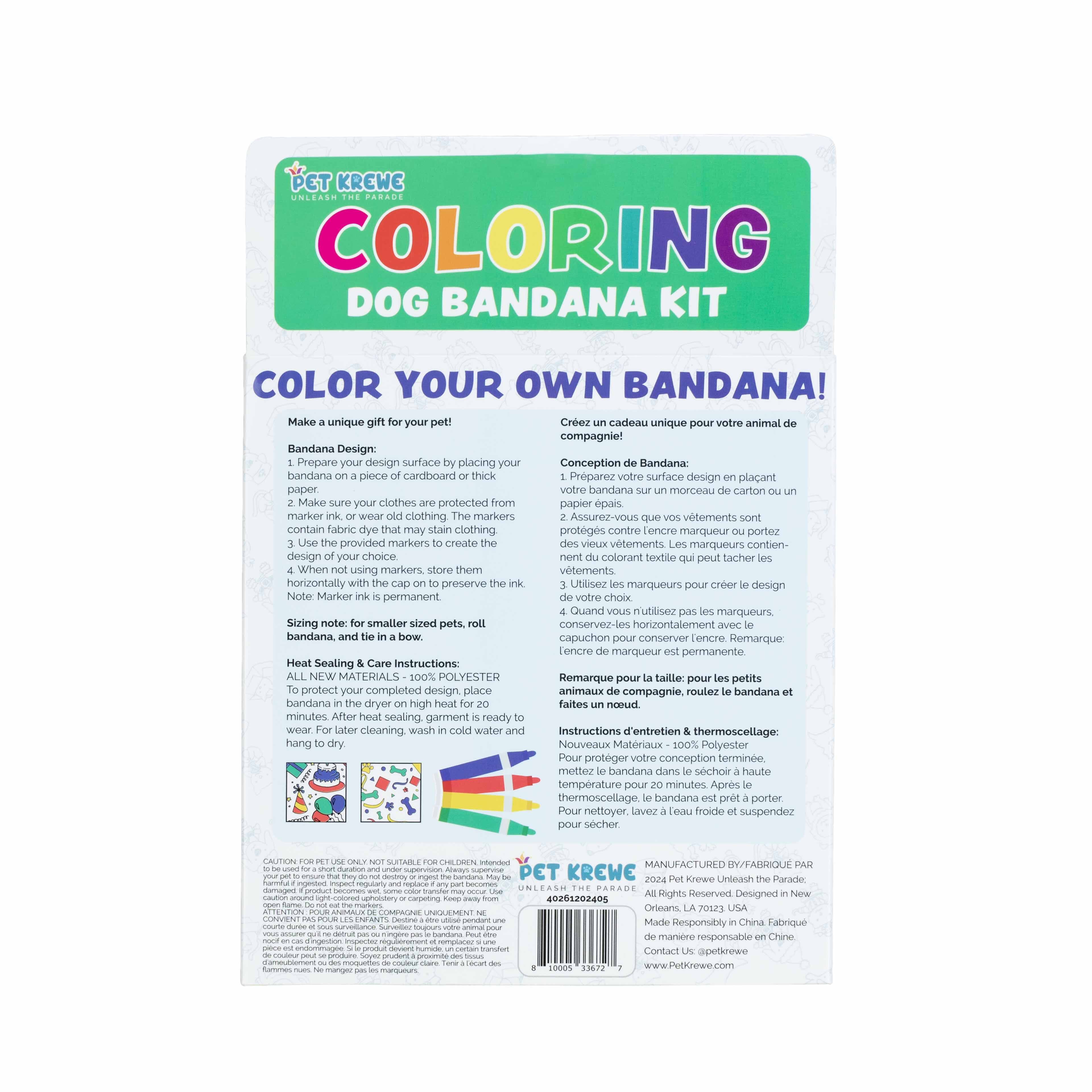 Assorted Pet Krewe Coloring Dog Bandana Kit