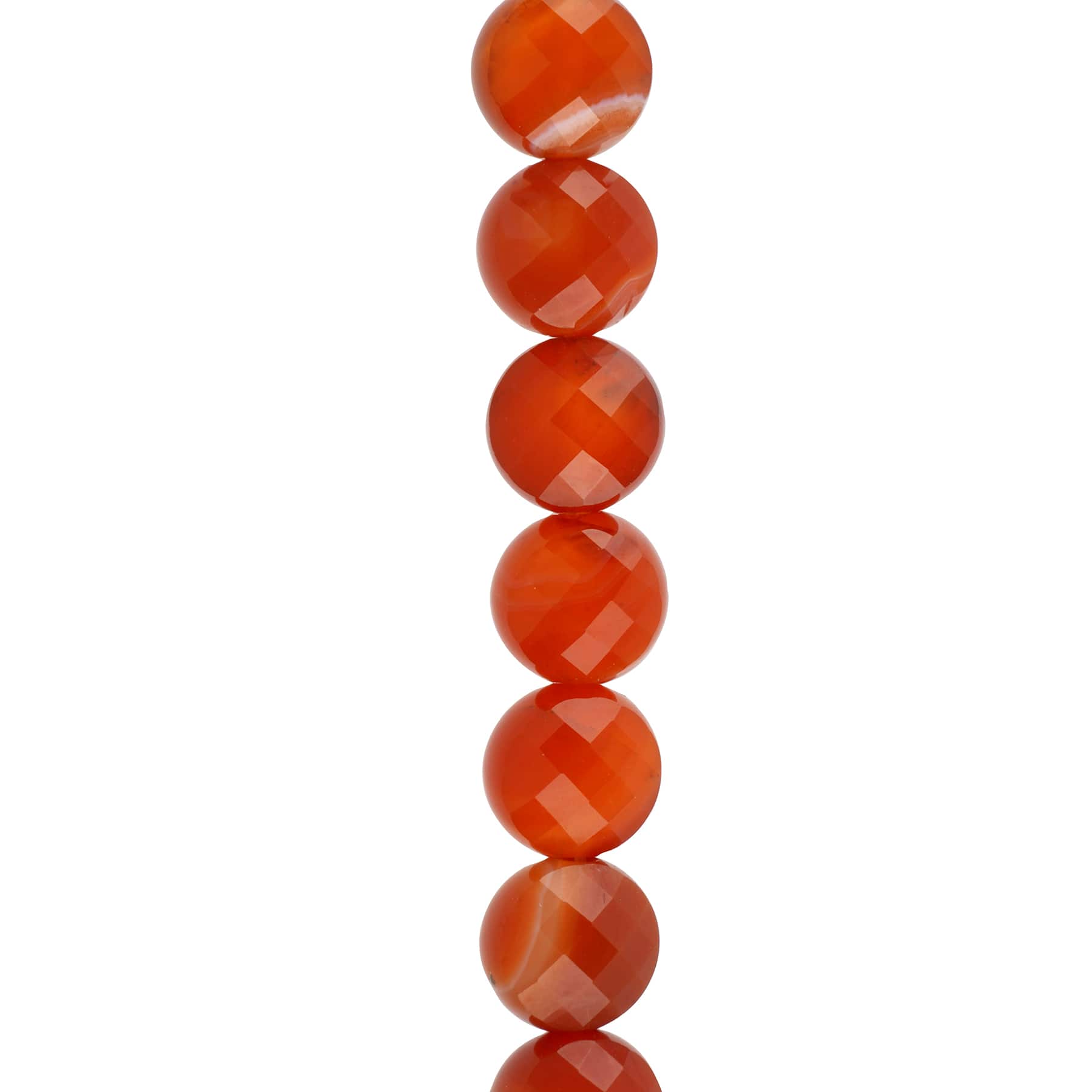 12 Pack: Red Faceted Agate Round Coin Beads, 8mm by Bead Landing™