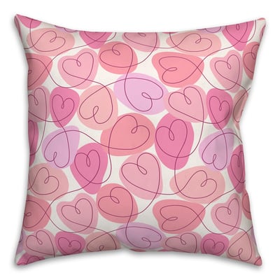 Pink Interconnected Valentine's Day Heart Throw Pillow | Michaels