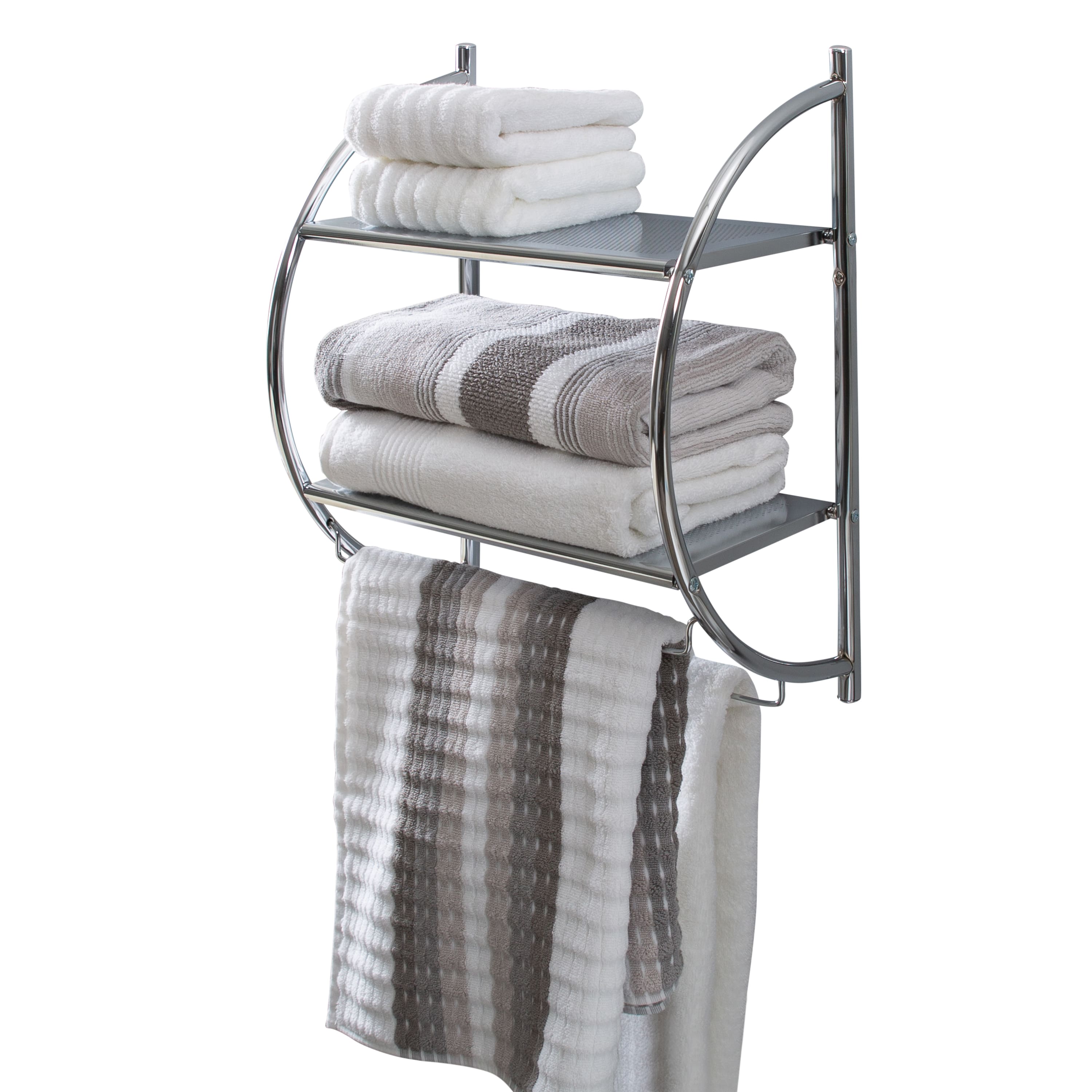 Organize It All 2-Tier Wall Mounted Shelf & Towel Bars