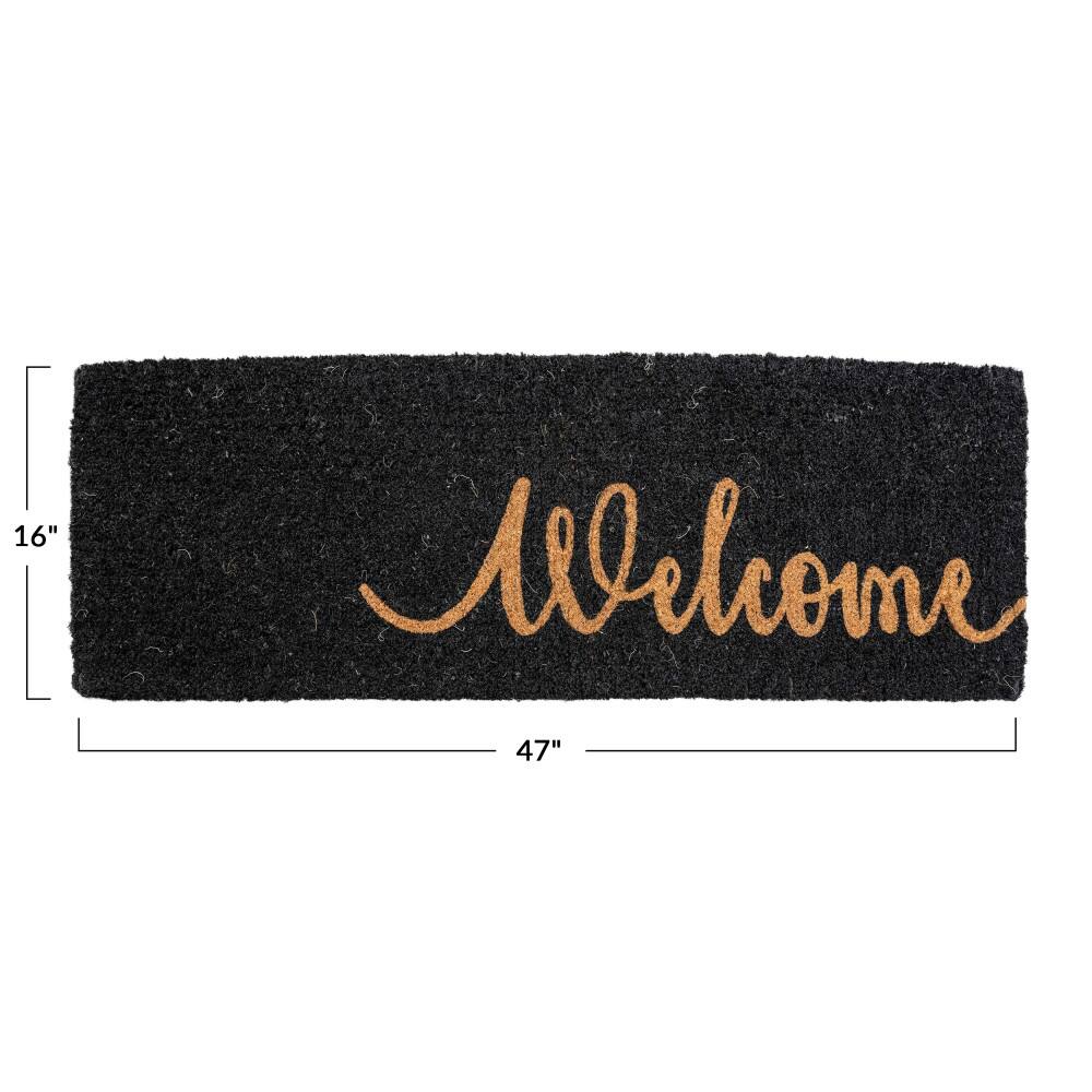 Hello Honey® Black Natural Coir Welcome Step Doormat