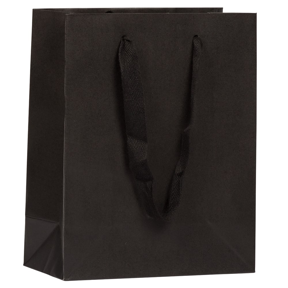 JAM Paper Medium Black Matte Heavy Duty Kraft Gift Bags, 3ct.