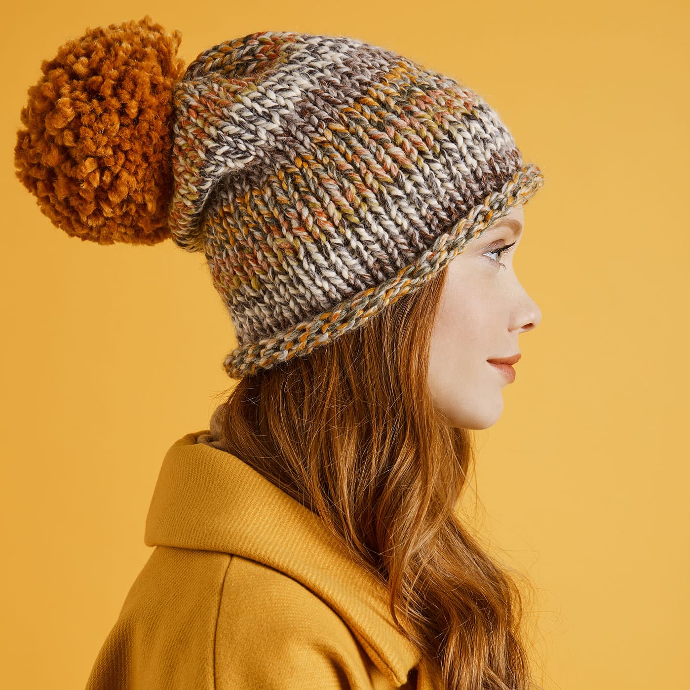 Wool Ease thick and quick makes for a quick knit Mitred Hat! - KNITmuch
