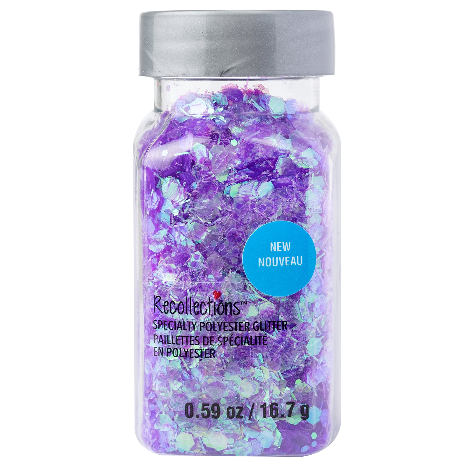 Purple Mixed Shape Tinsel Specialty Polyester Glitter by Recollections&#x2122;