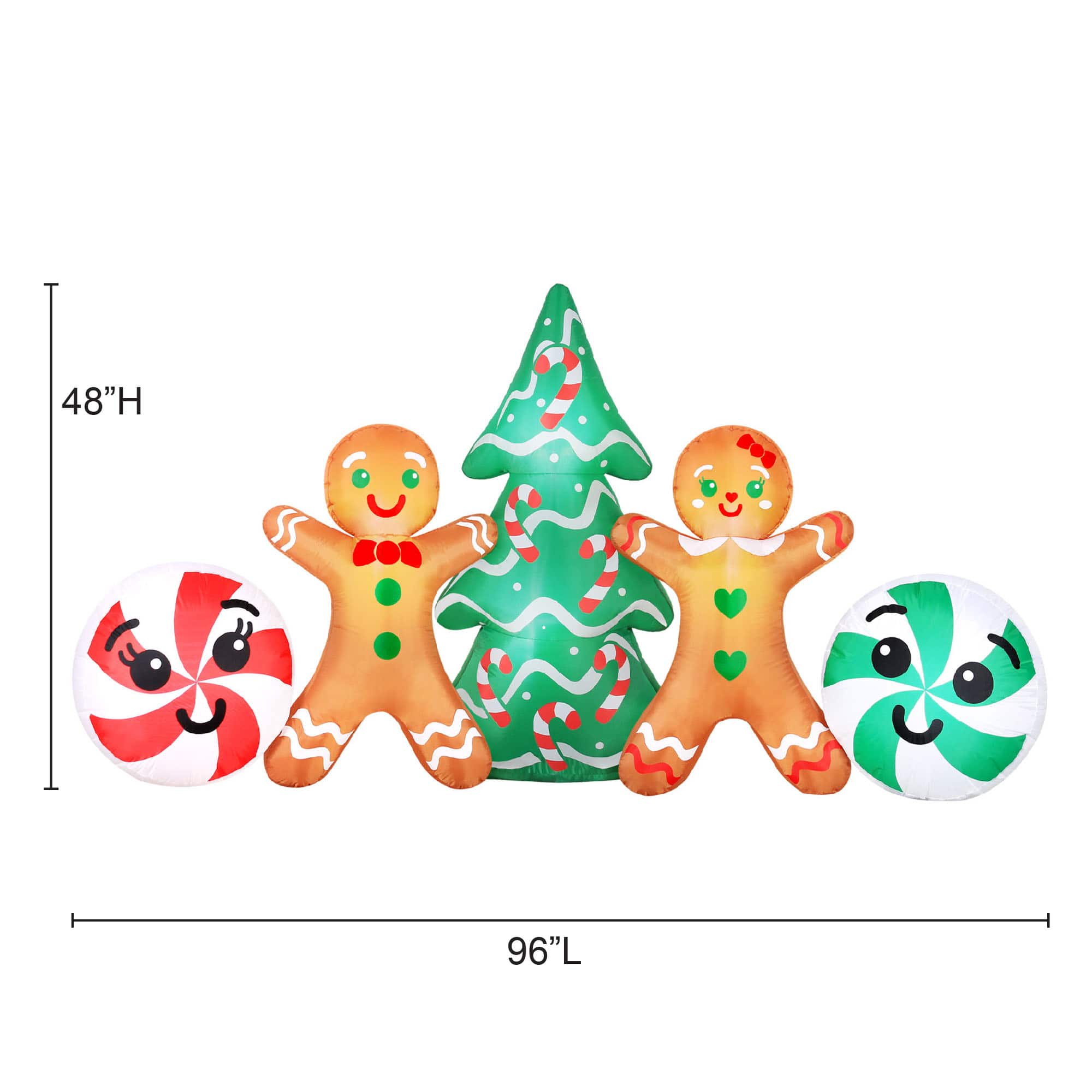48" Airflowz Inflatable Gingerbread Couple Scene