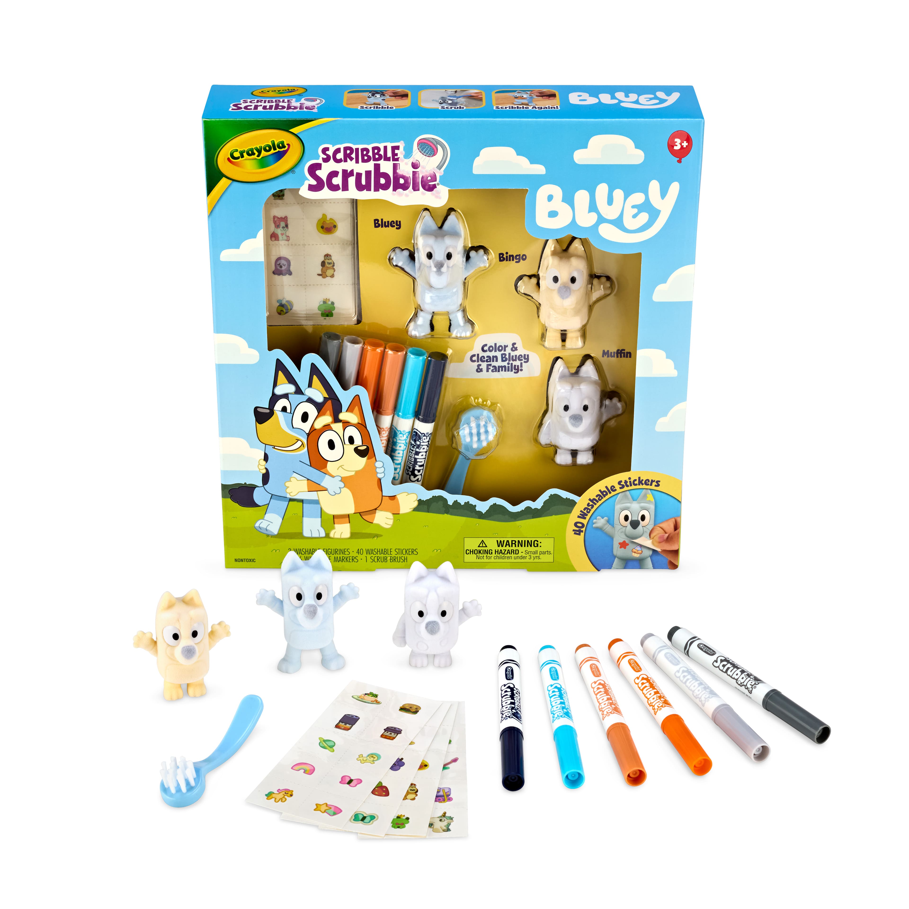 Crayola® Scribble Scrubbie® Deluxe Bluey Playset with Washable Stickers, 3ct.