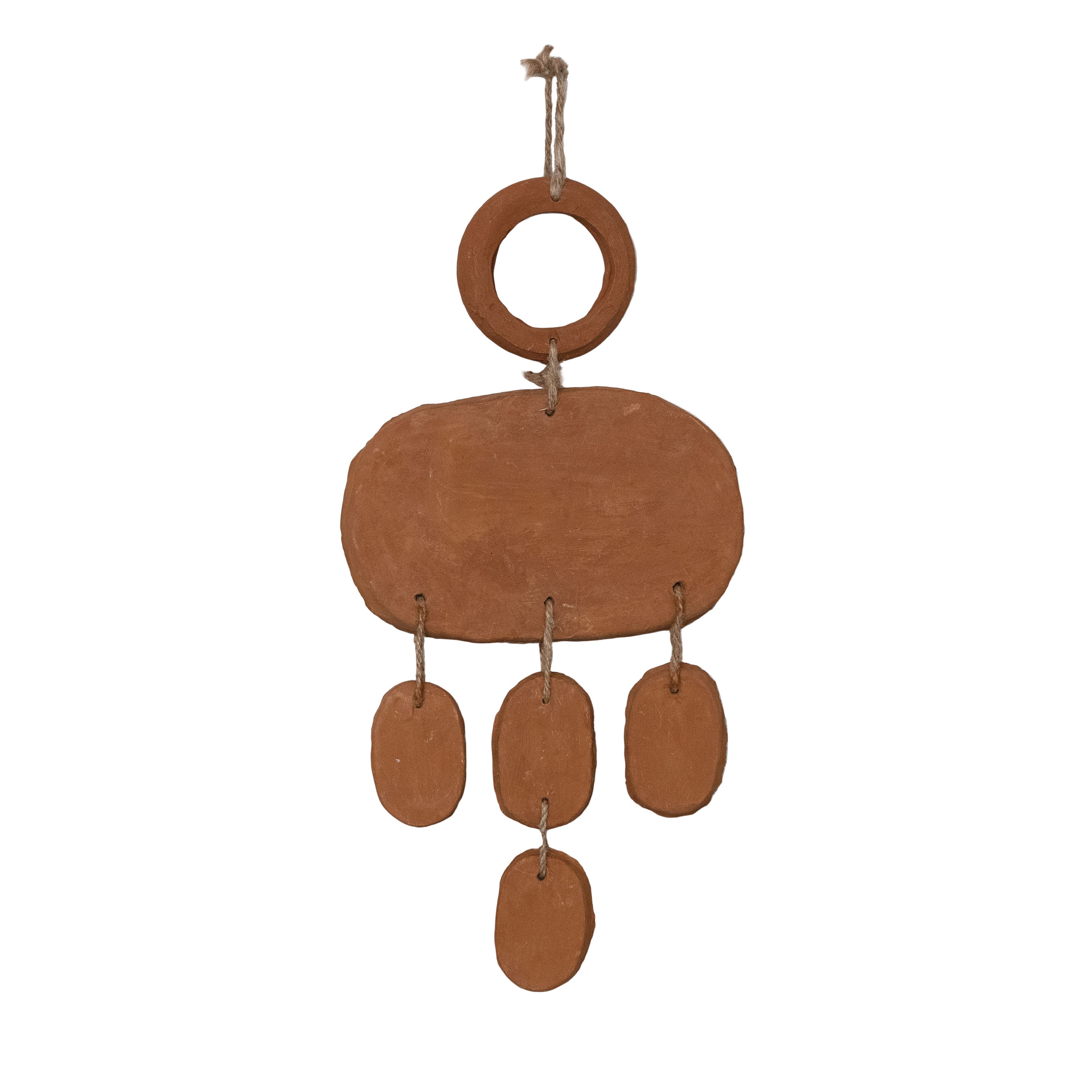 Hello Honey&#xAE; 20&#x22; Handmade Natural Terra Cotta Wall Hanging with Jute Hanger