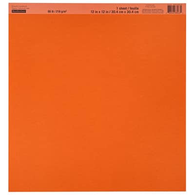 Orange Smooth Cardstock Paper by Recollections®, 12" x 12" image