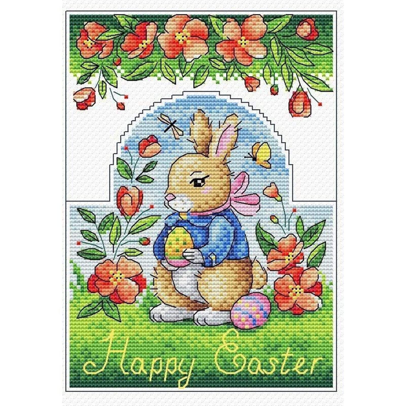 Mp Studia Easter Card Plastic Canvas Plastic Canvas Counted Cross Stitch Kit