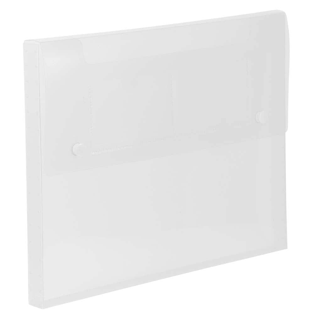 JAM Paper Clear Plastic Portfolio with Two Button Snap Closure 9.5" x 12.5"