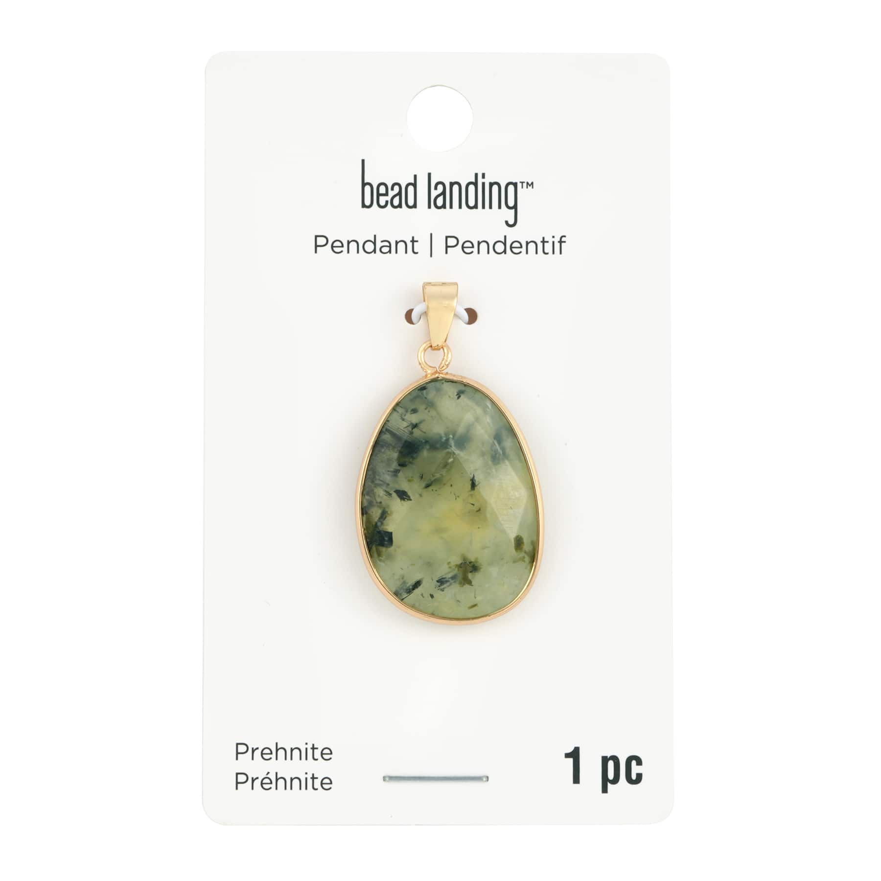 Prehnite Faceted Teardrop Pendant by Bead Landing™