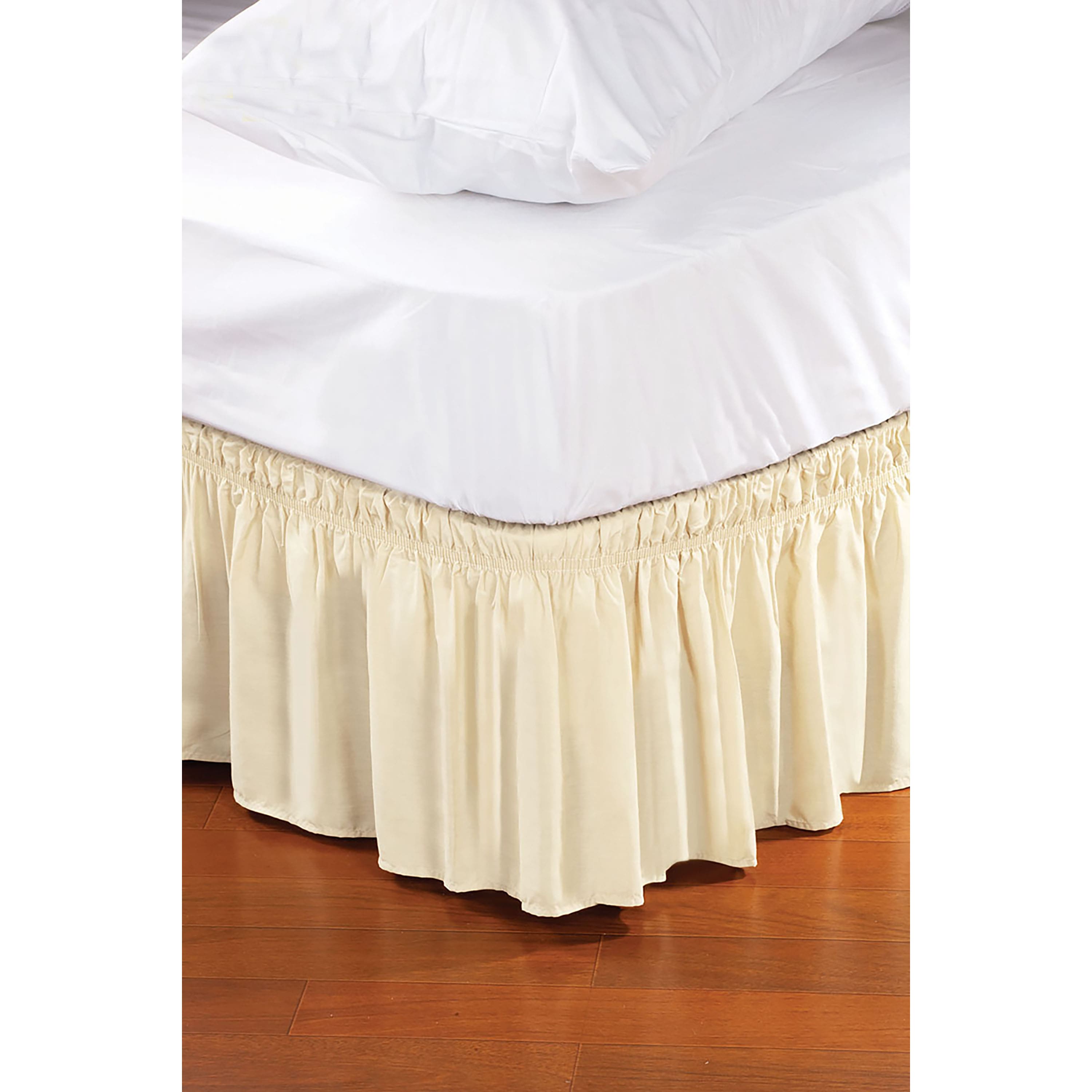 Home Details Beige Wrap Around Bed Ruffle, Twin/Full