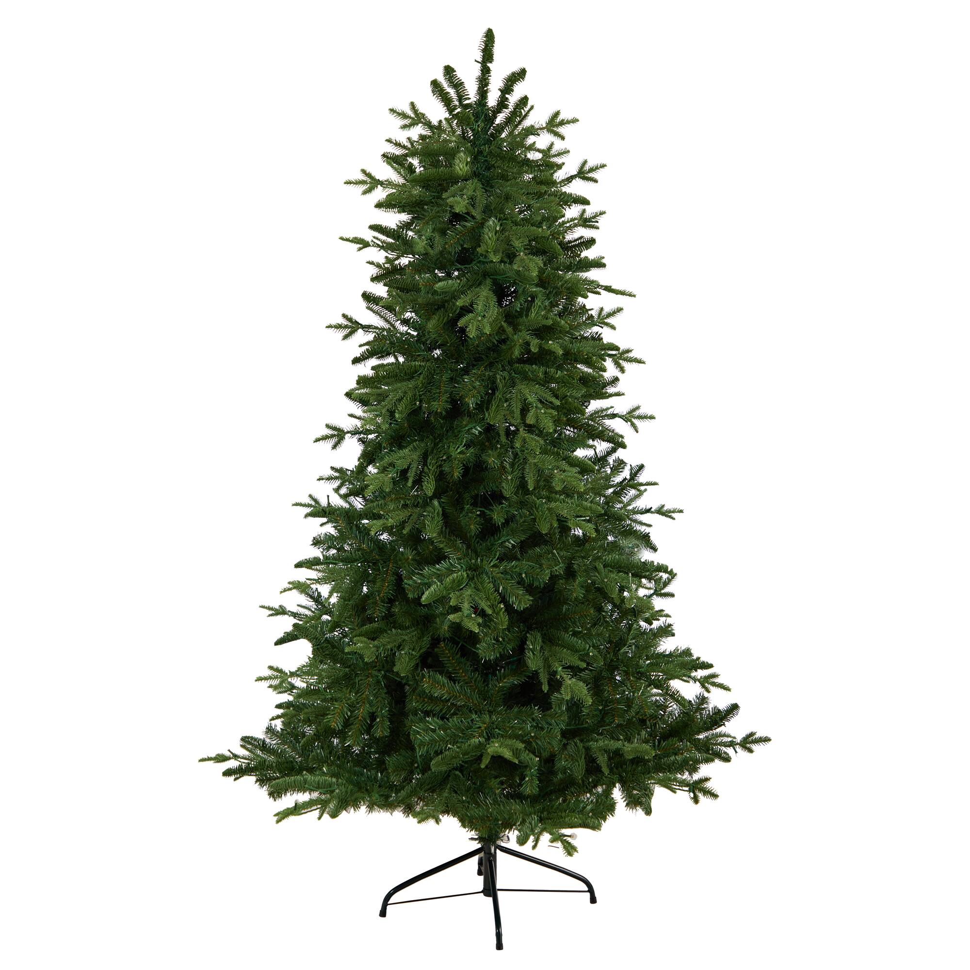 6ft. Pre-Lit Montreal Spruce Artificial Christmas Tree, White LED Lights