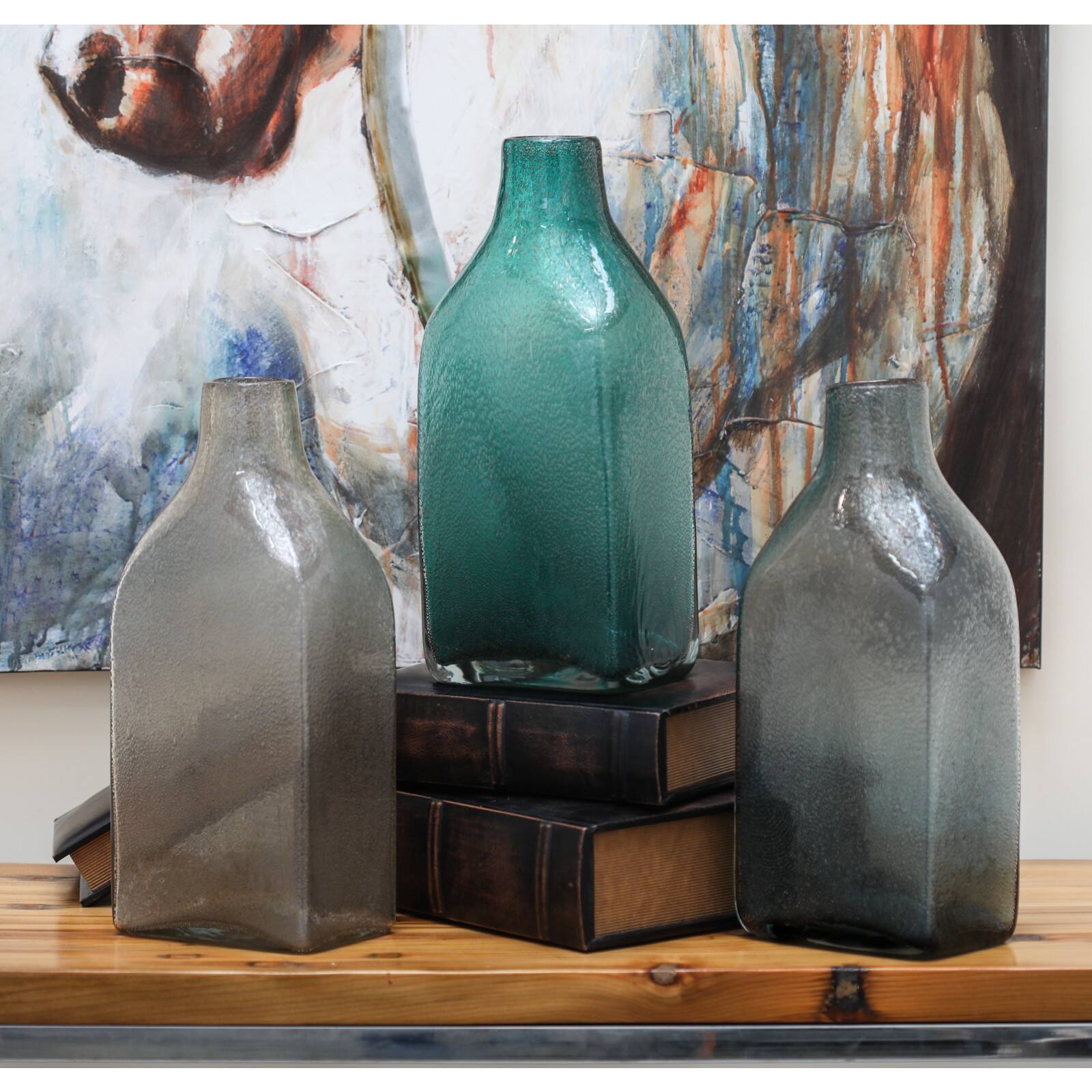 CosmoLiving by Cosmopolitan Multi Colored Coastal Glass Vase Set