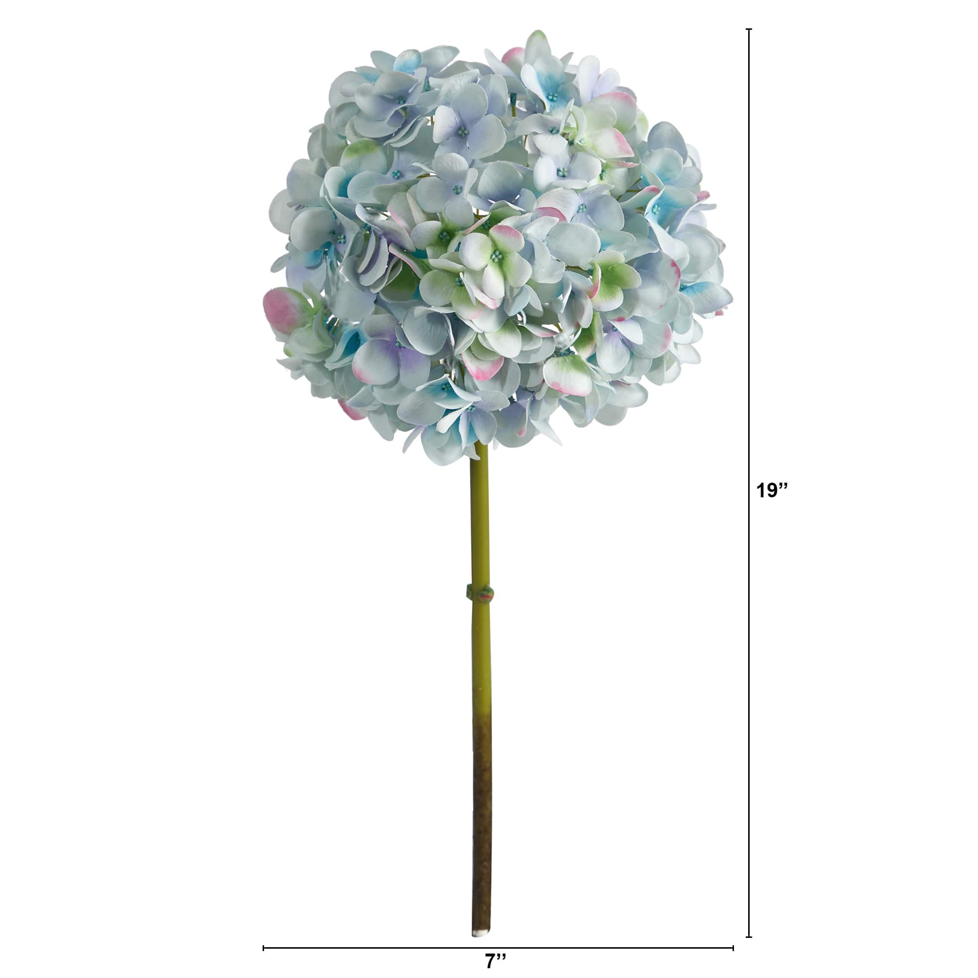 Light Blue Hydrangea Artificial Flower Stem, 3ct.
