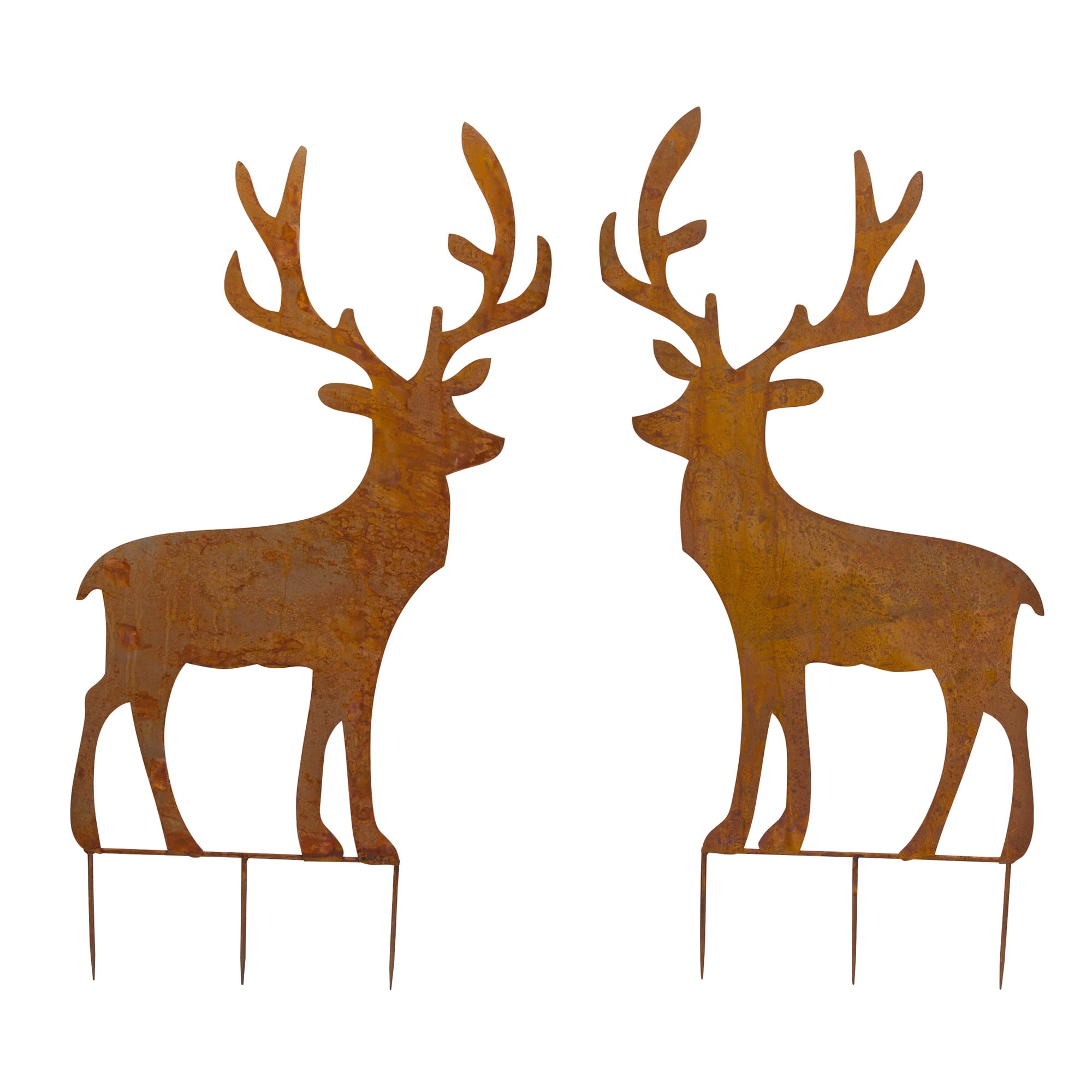4ft. Brown Iron Deer Cut-Out Stake Set