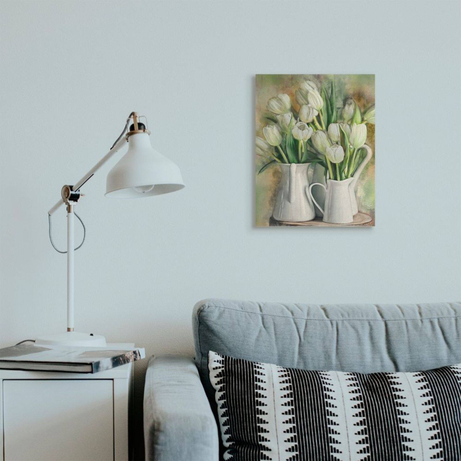 Stupell Industries White Tulips in Country Pitcher Canvas Wall Art