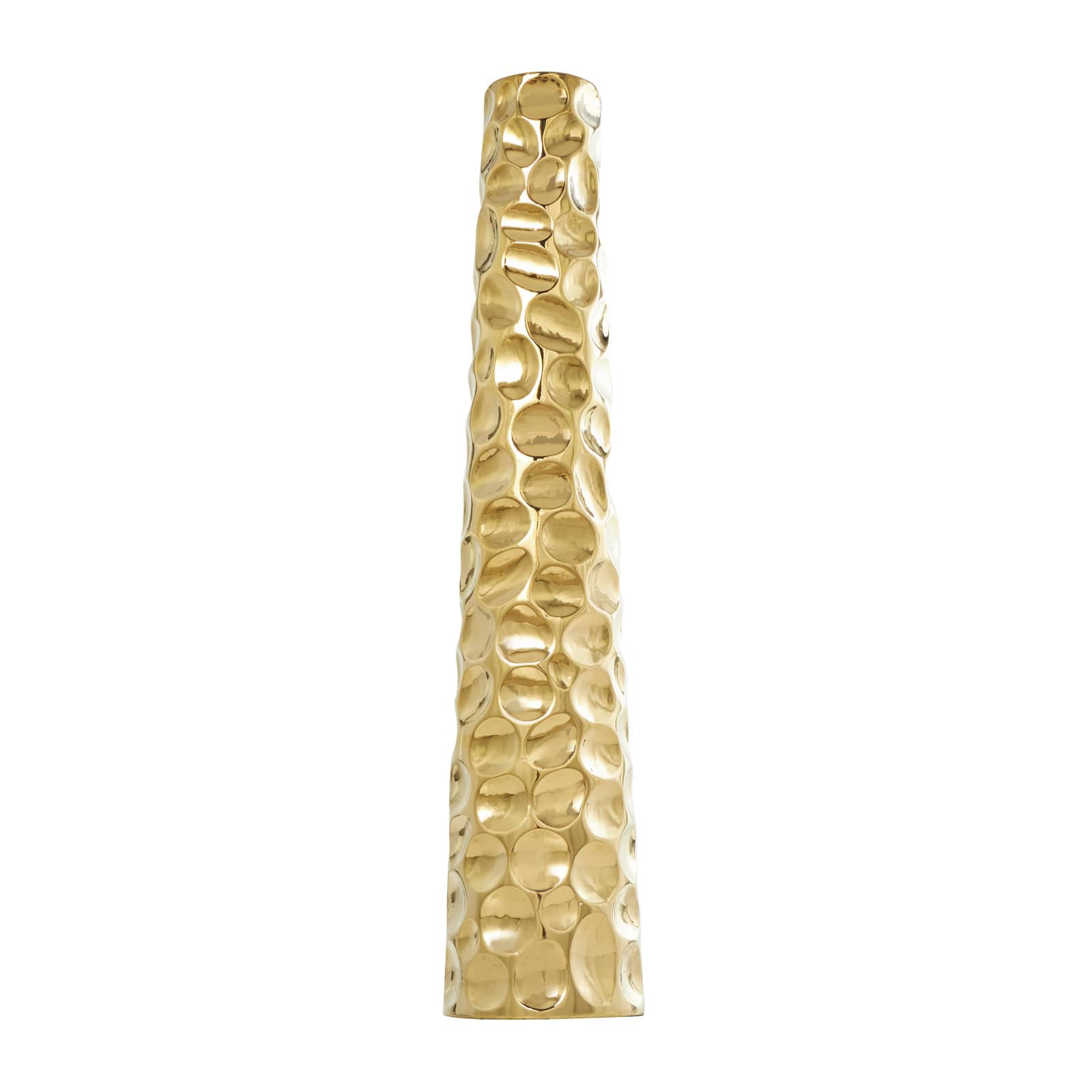 39&#x22; Gold Concaved Circles Ceramic Vase