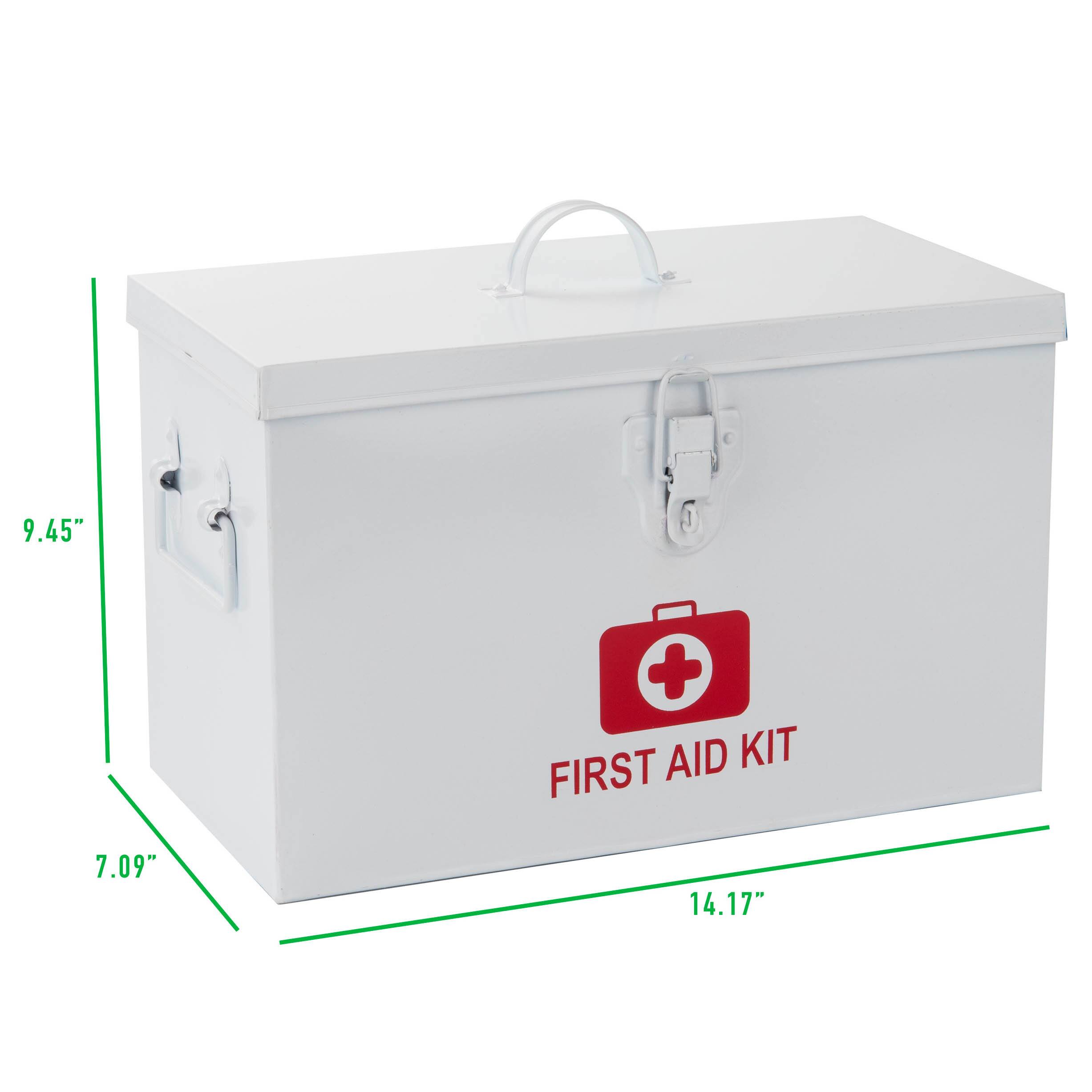 Mind Reader White Large First Aid Kit Box With Detachable Tray & Top Handles