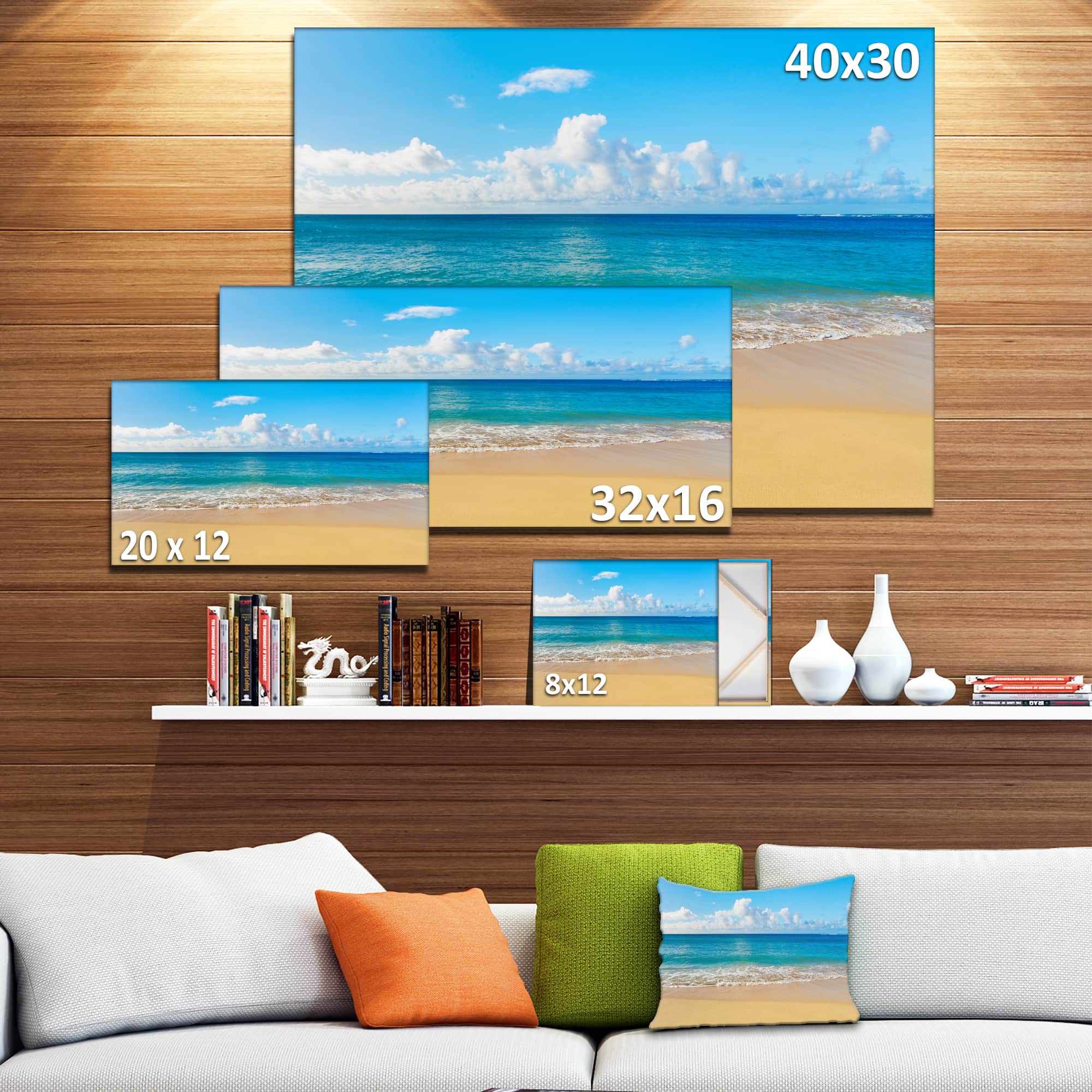 Designart - Calm Beach and Tropical Sea - Photography Canvas Art Print
