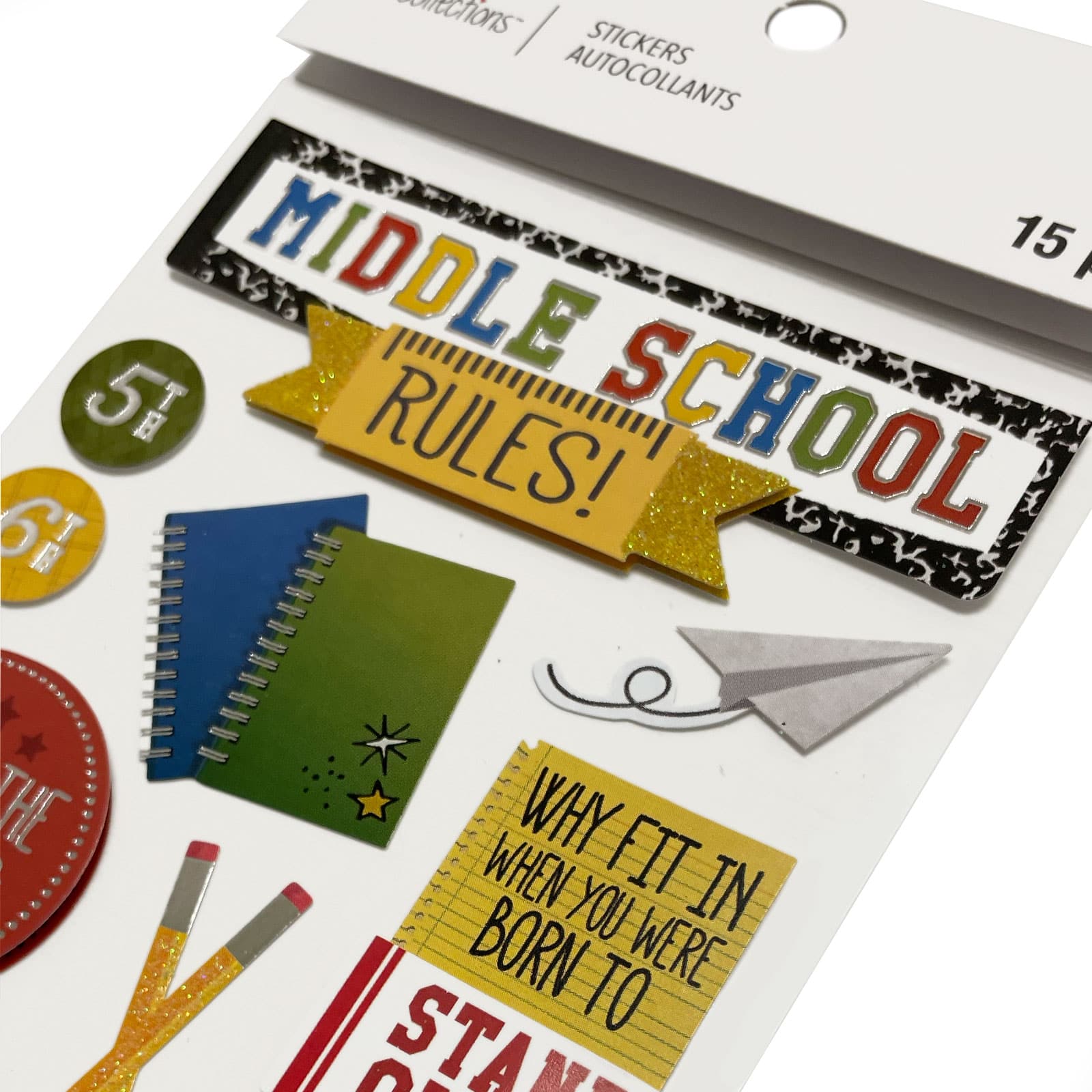12 Pack: Middle School Stickers by Recollections™