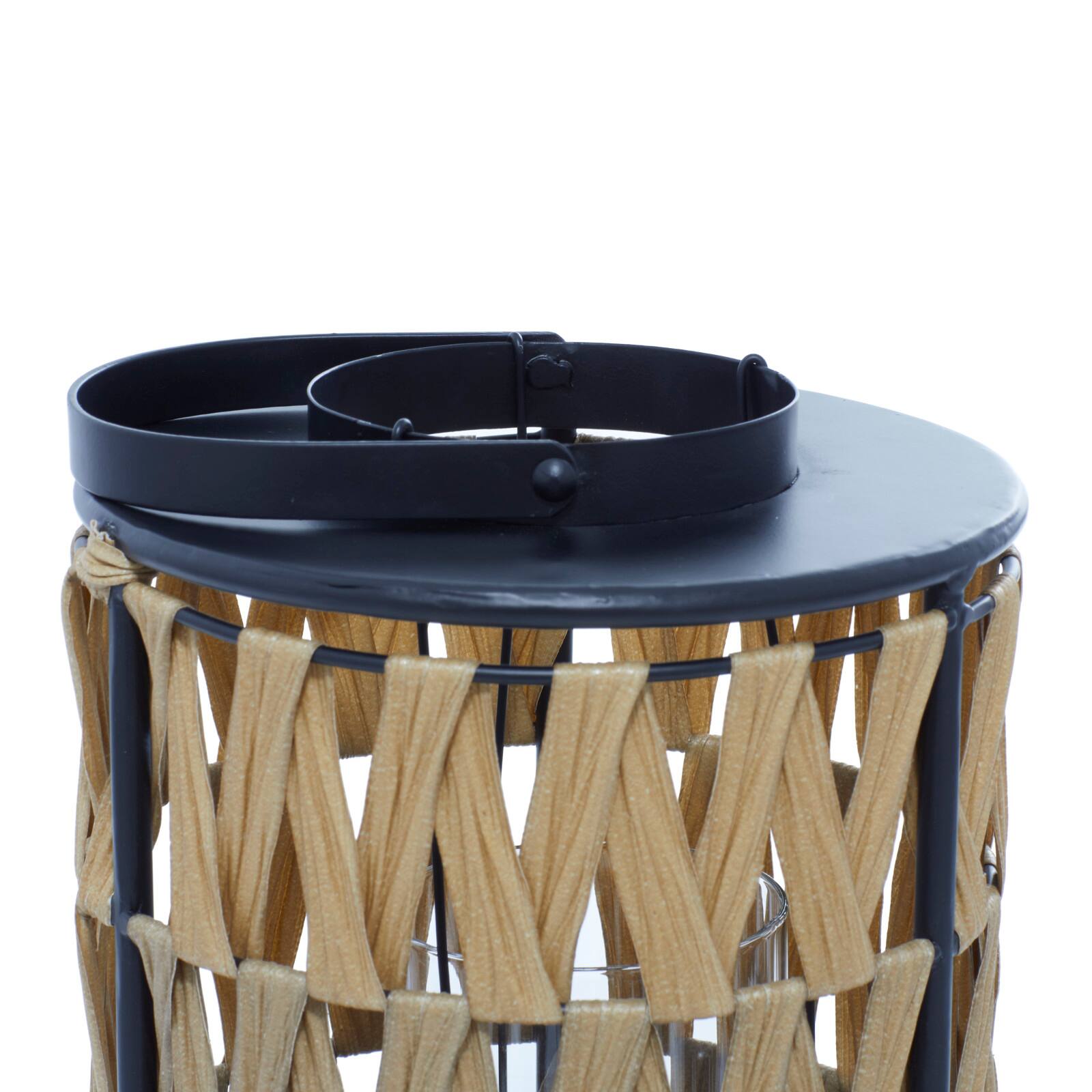 Gold Metal Natural Lantern 17" x 7" x 7"