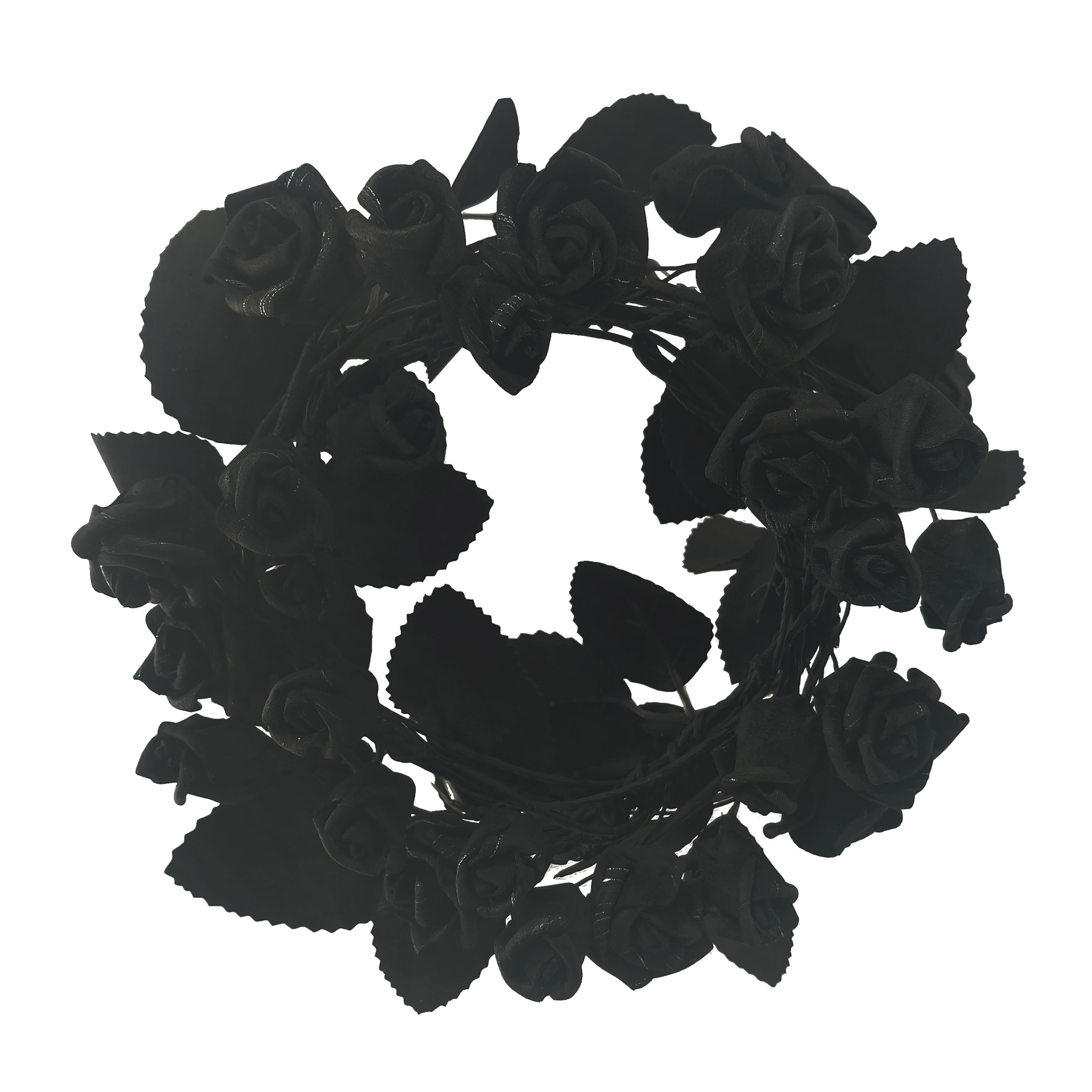 5ft. Black & White Rose Coiled Garland by Ashland®