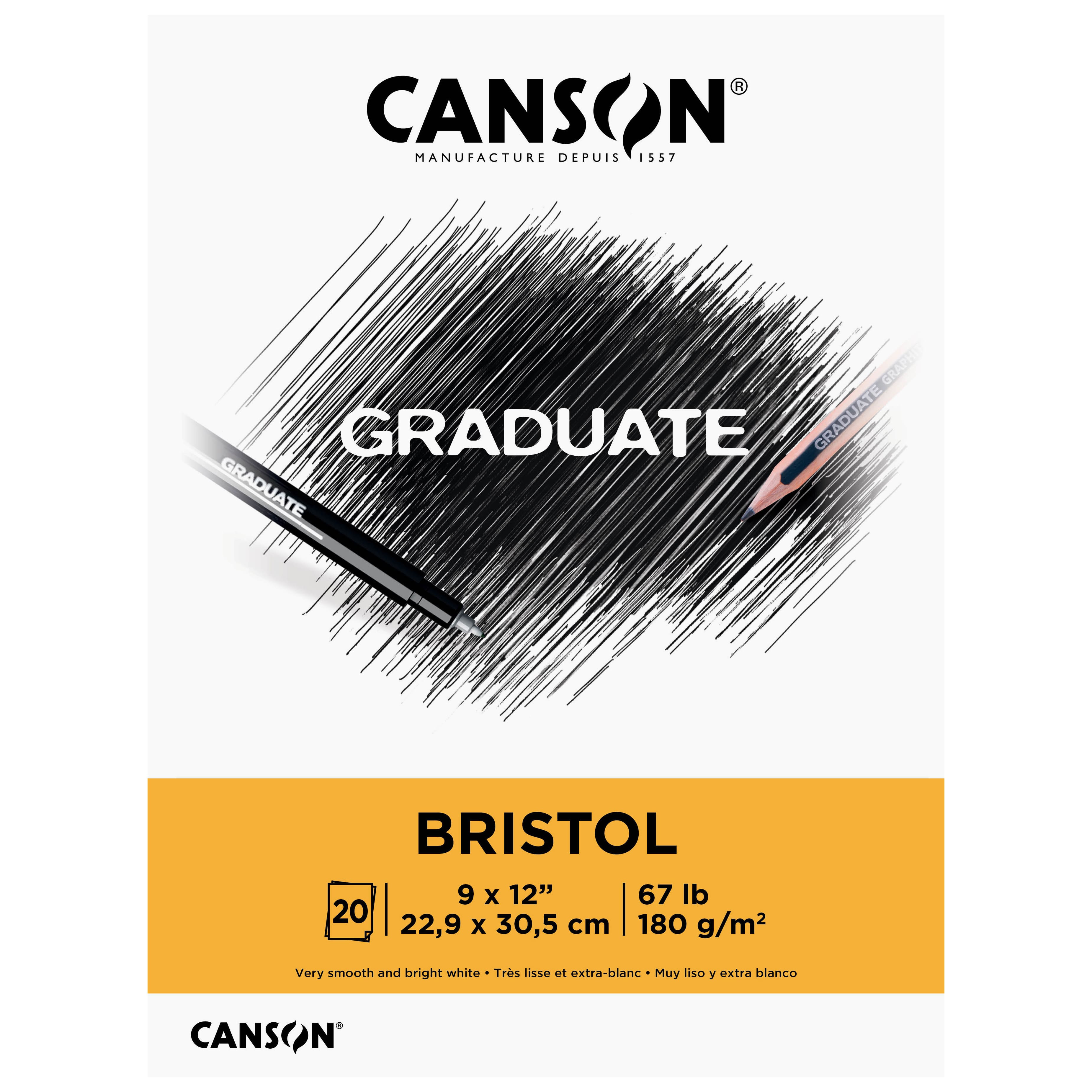 Canson&#xAE; Graduate Foldover Bristol Pad, 9&#x22; x 12&#x22;