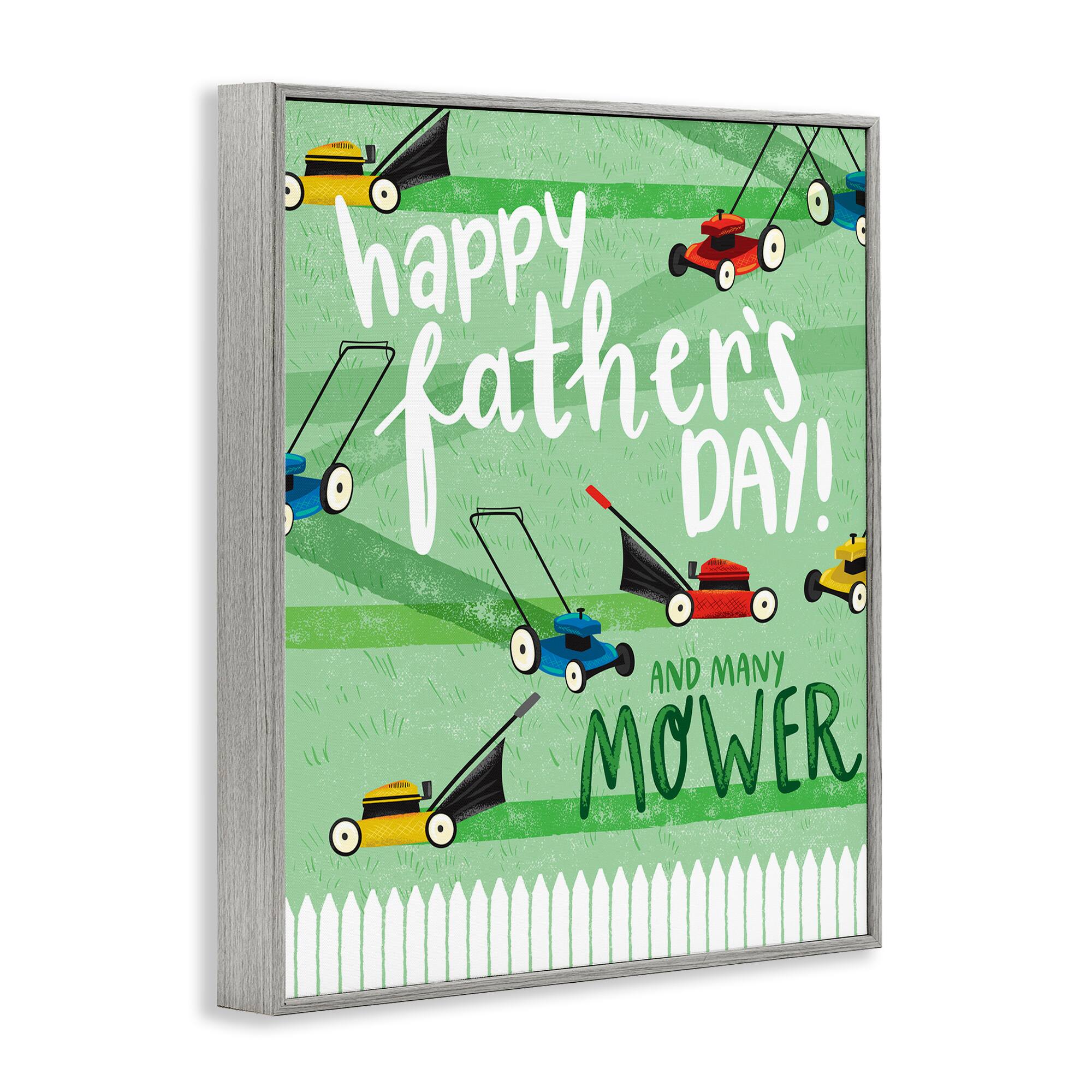 Stupell Industries Happy Father's Day Lawn Mowers Framed Giclee Art