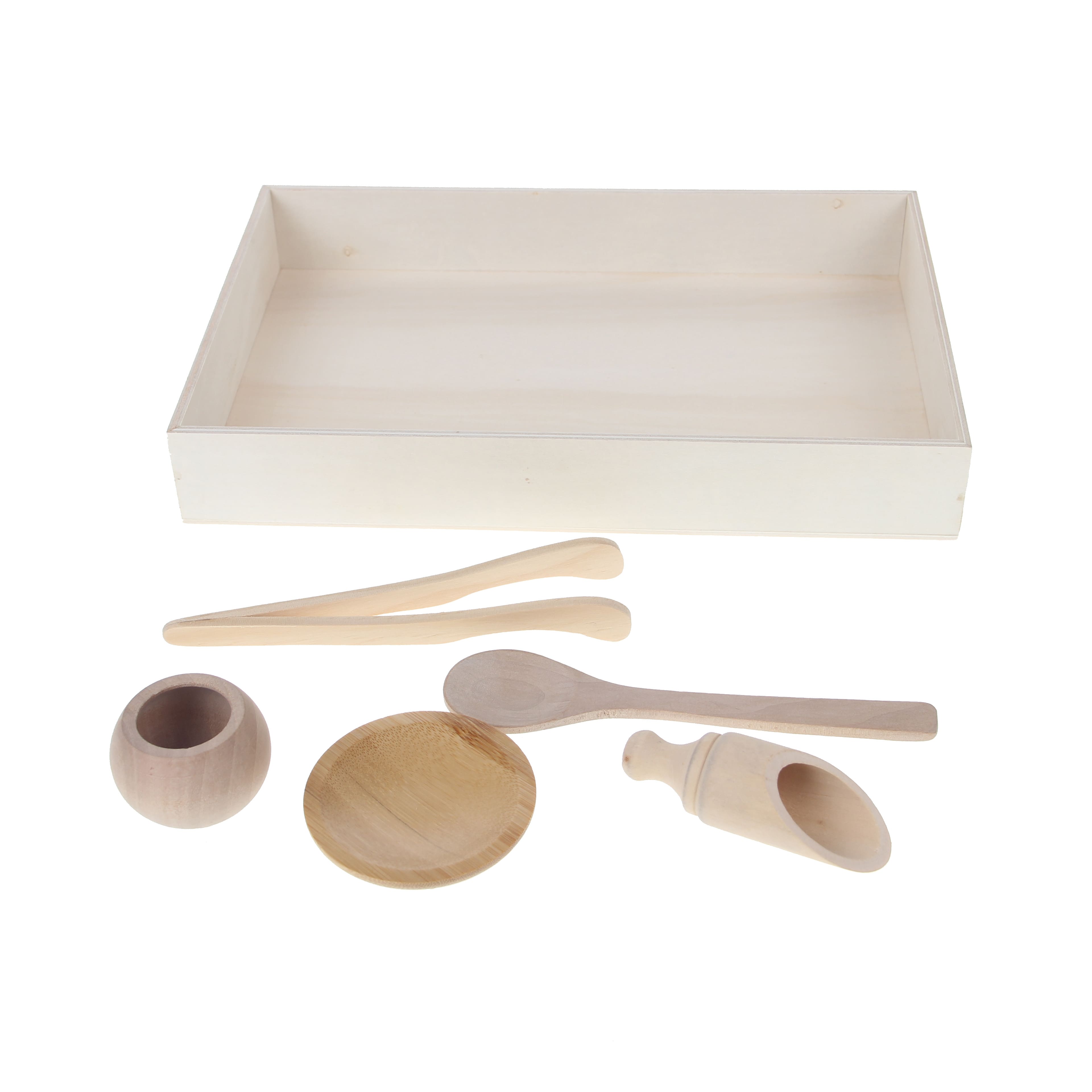 12 Pack: Wood Tray & Kitchen Set by Creatology™