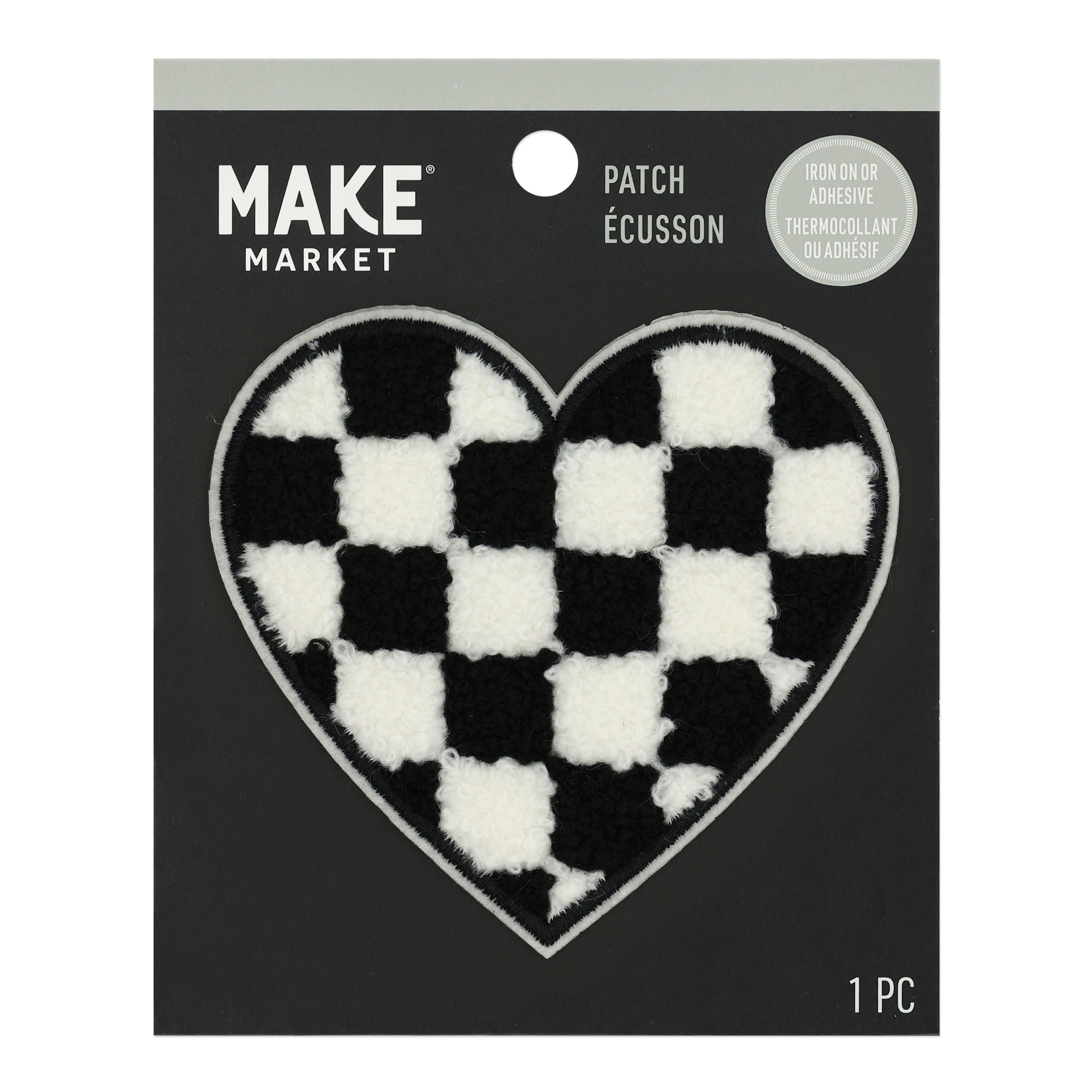 Checker Heart Iron On & Adhesive Patch by Make Market®