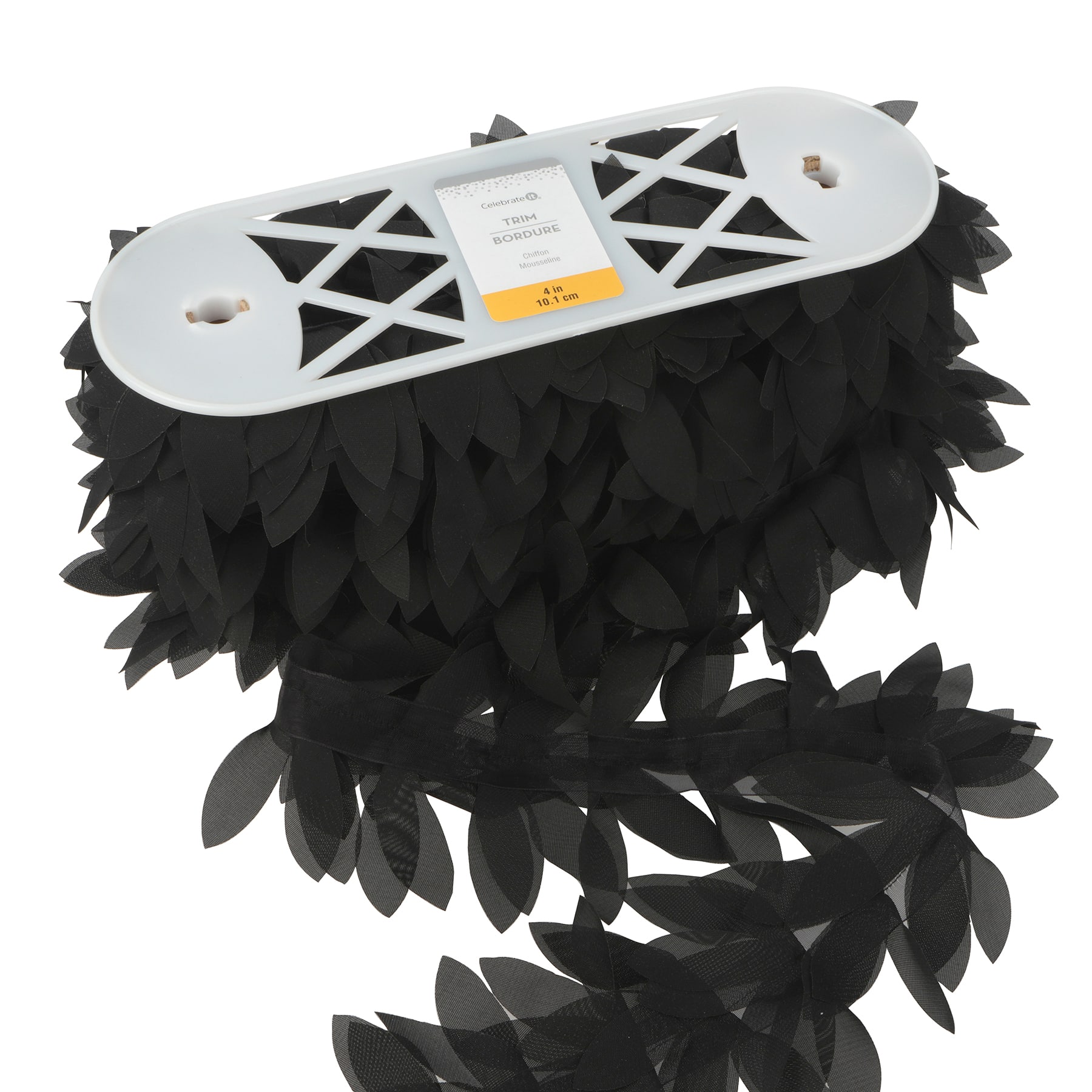 4&#x22; Chiffon Leaf Trim Ribbon by Celebrate It&#xAE;