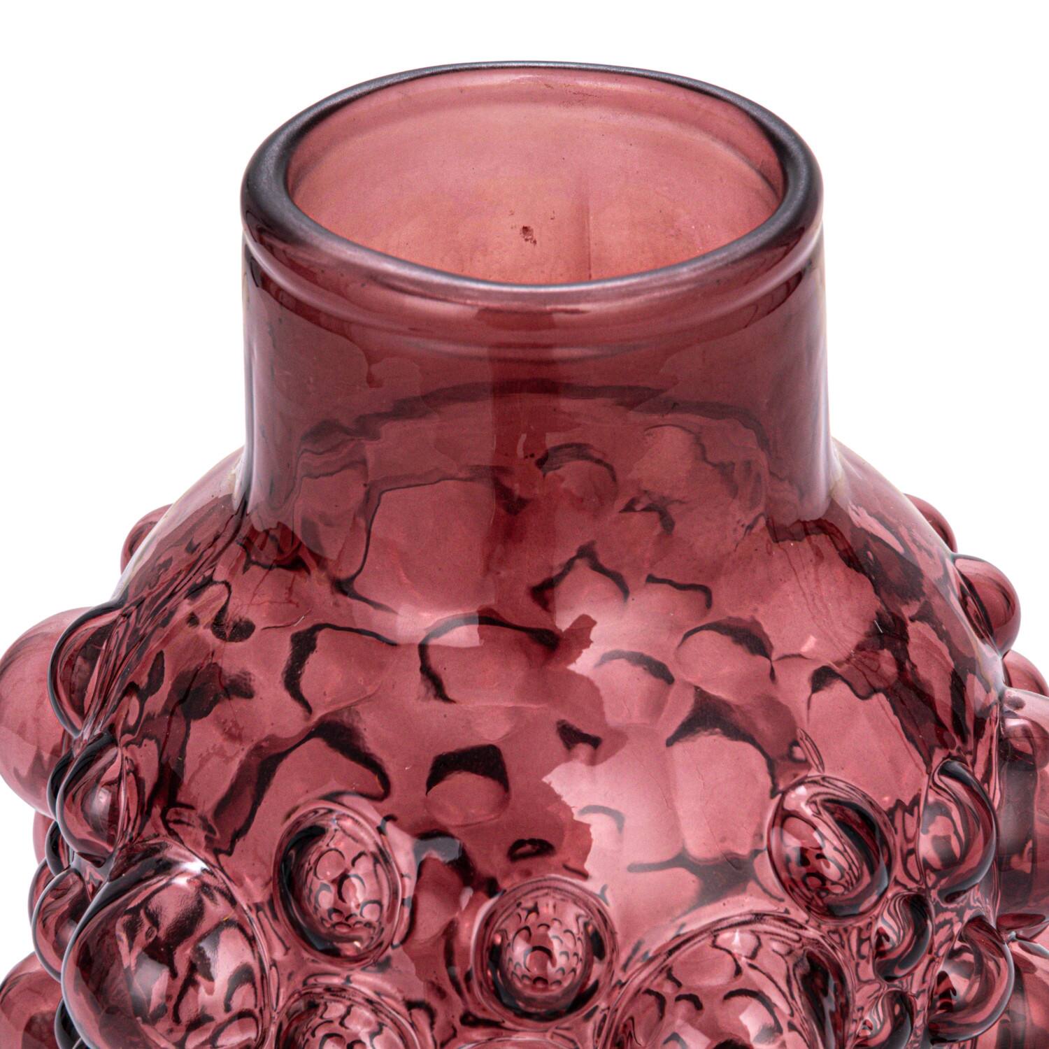 Hello Honey® 8.5" Purple Raised Dots Round Glass Vase