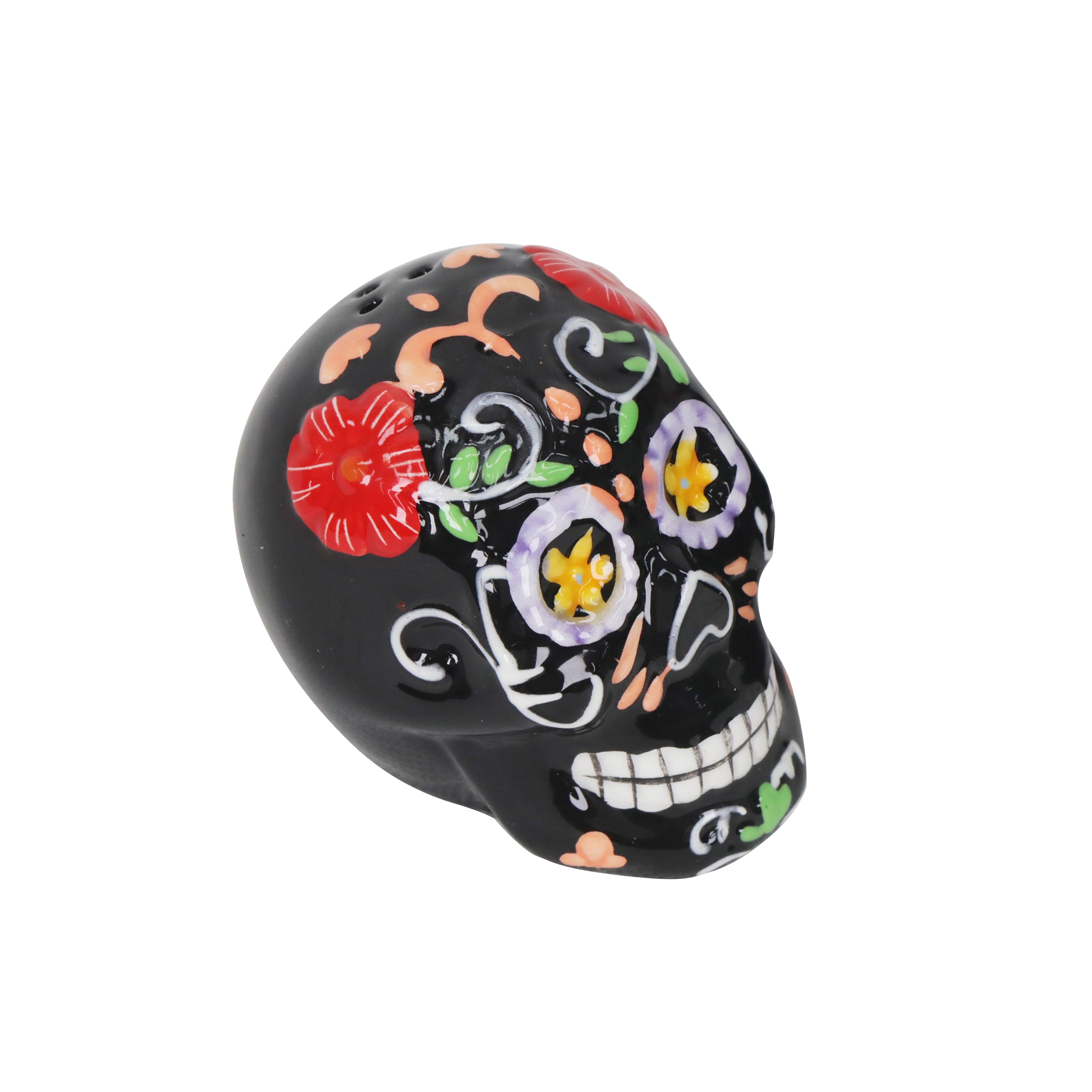 Day of the Dead Sugar Skull Ceramic Salt &#x26; Pepper Shaker Set by Ashland&#xAE;
