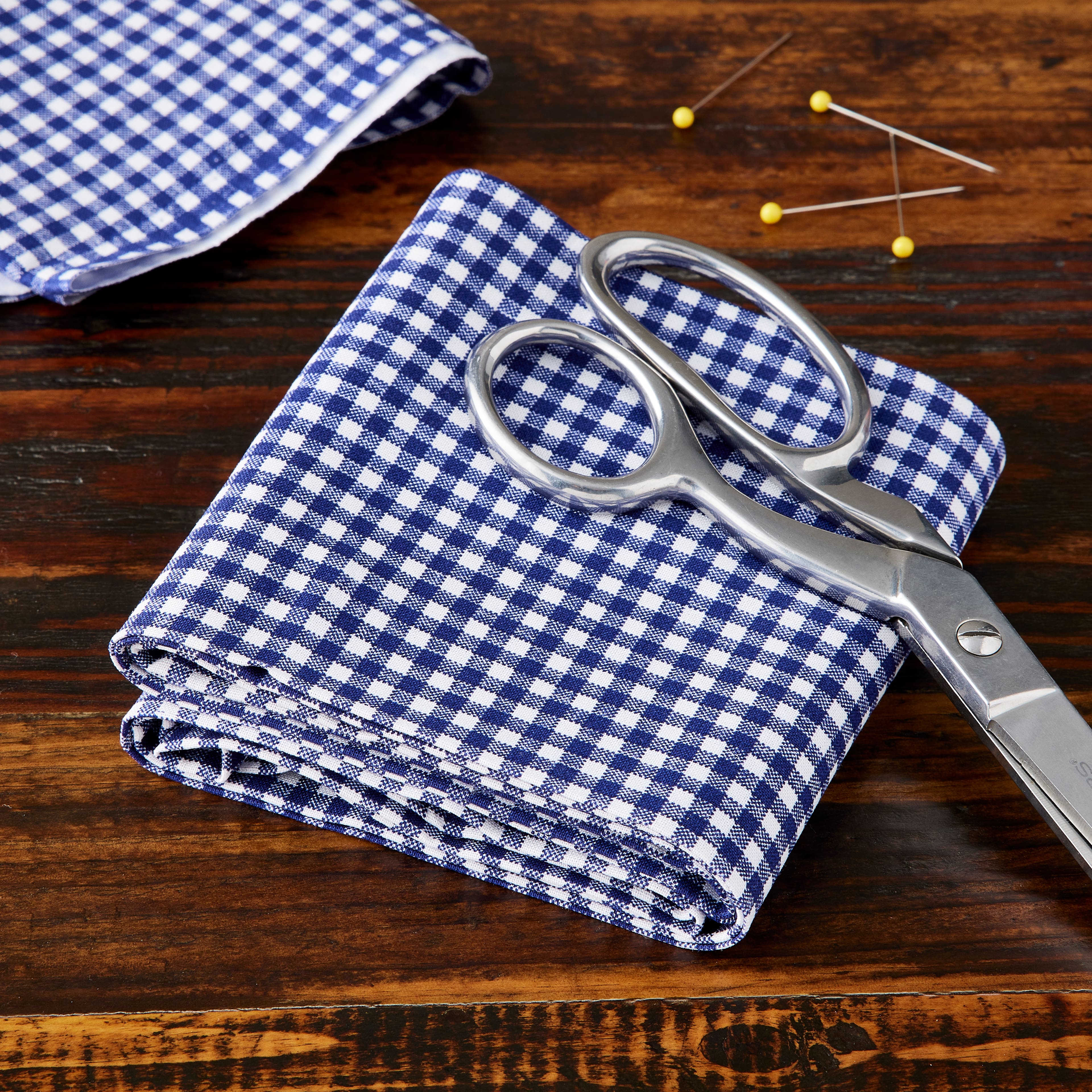 Navy & White Checkered Cotton Fabric Bundle by Loops & Threads™