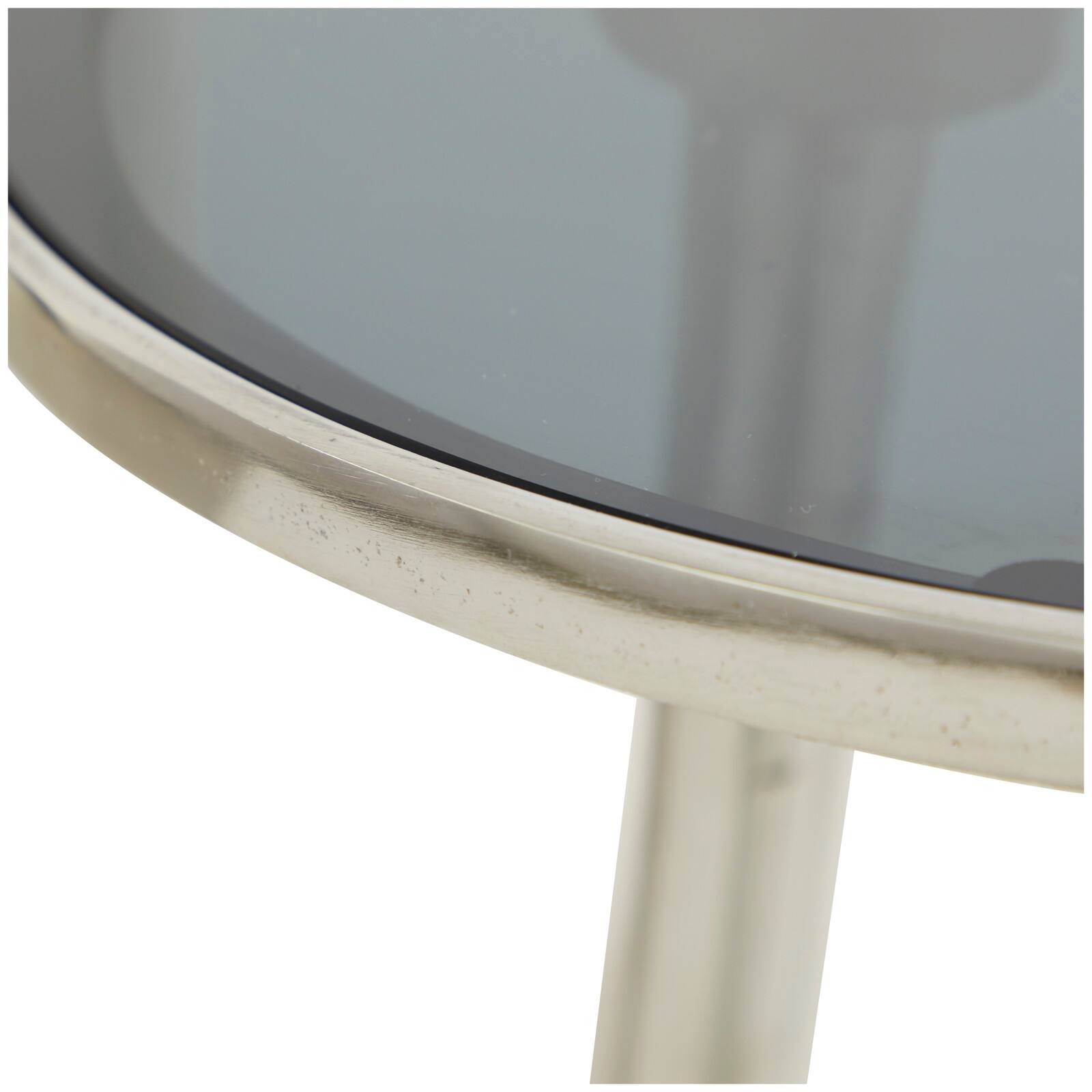22&#x22; Aluminum Tripod Legs Accent Table with Shaded Glass Top