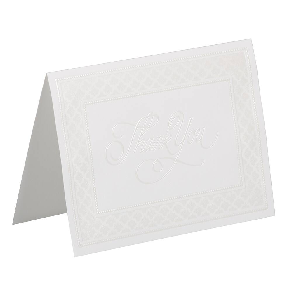 JAM Paper Pearl Border Thank You Cards & Envelopes, 25ct.