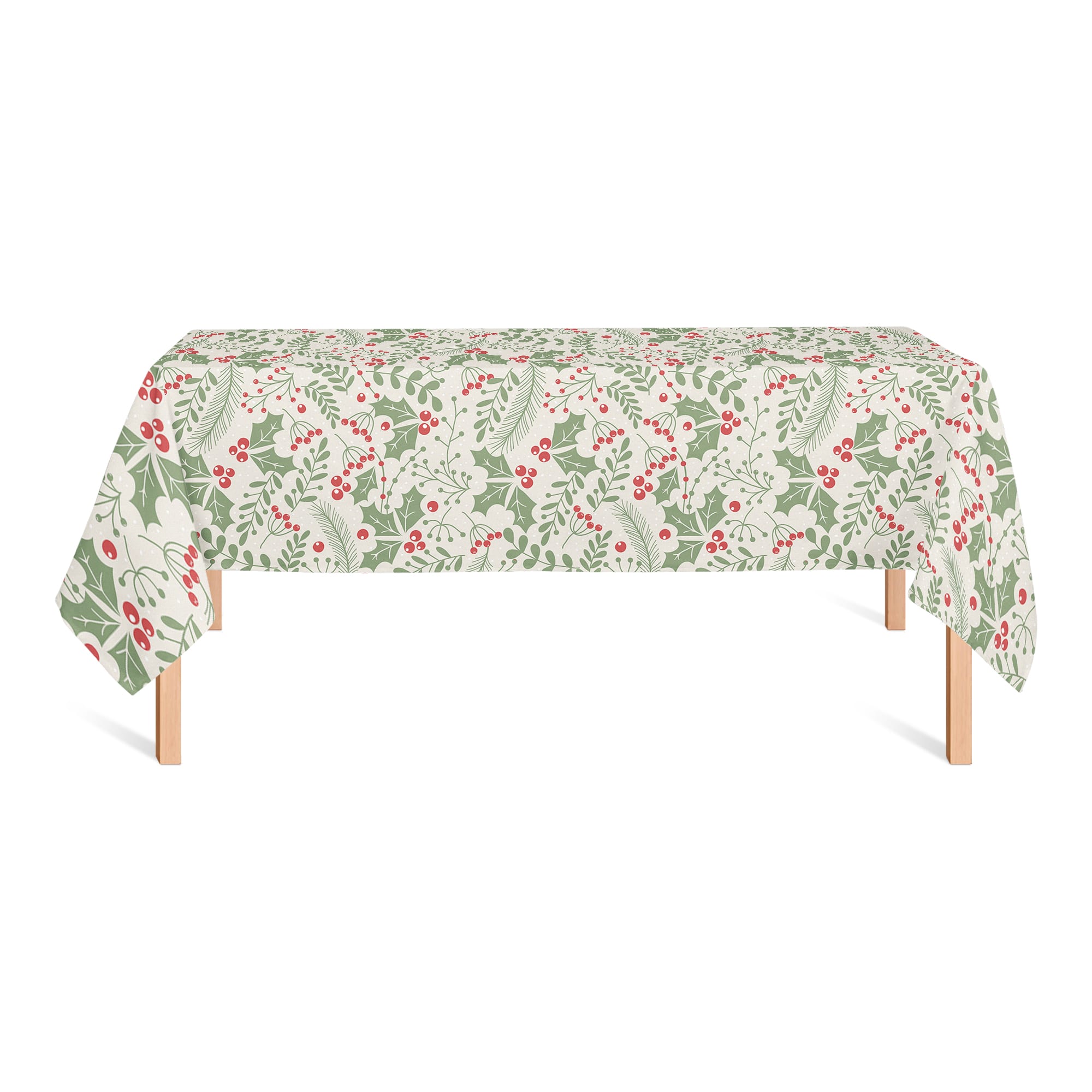 102" Holly Pattern Tablecloth