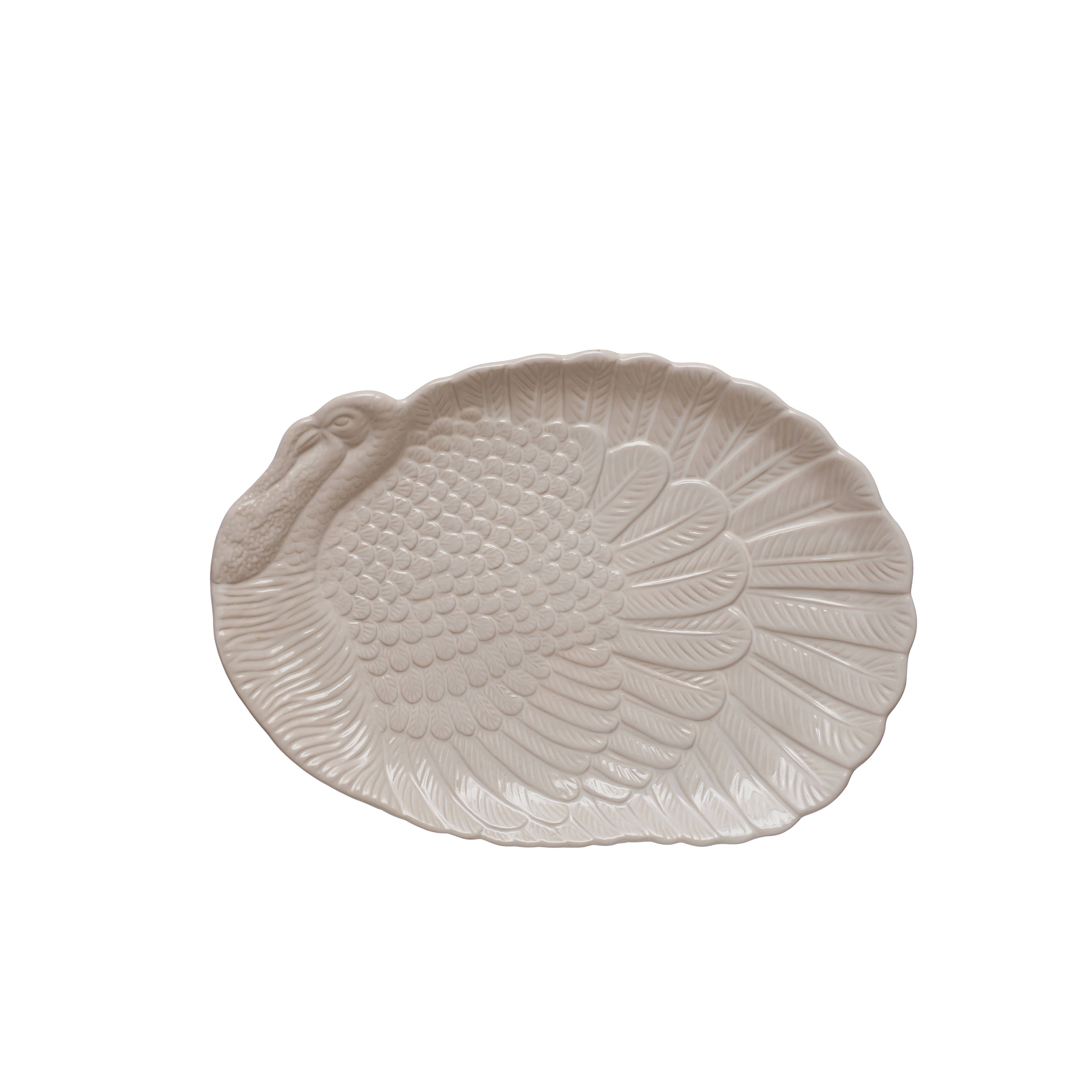 16.25" White Turkey Ceramic Platter by Ashland®