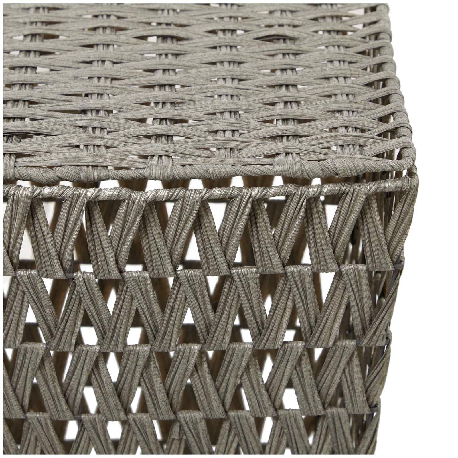 Gray Metal Storage Basket with Matching Lids Set of 2 22&#x22;, 19&#x22;