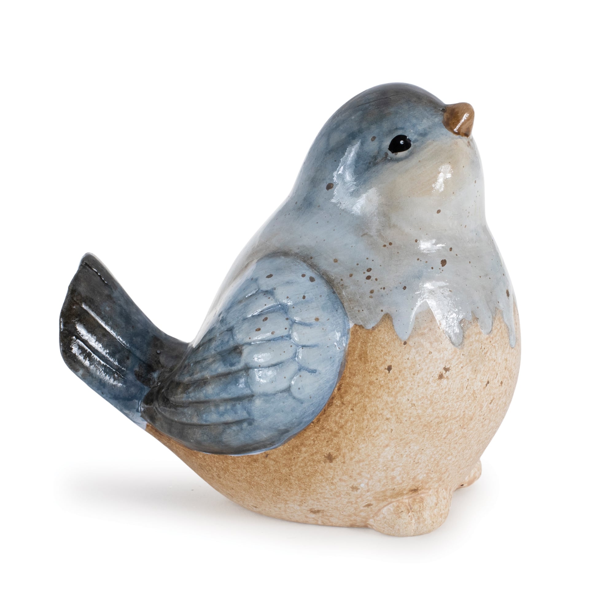 Ceramic Bird Figurines with Unglazed Accents Set