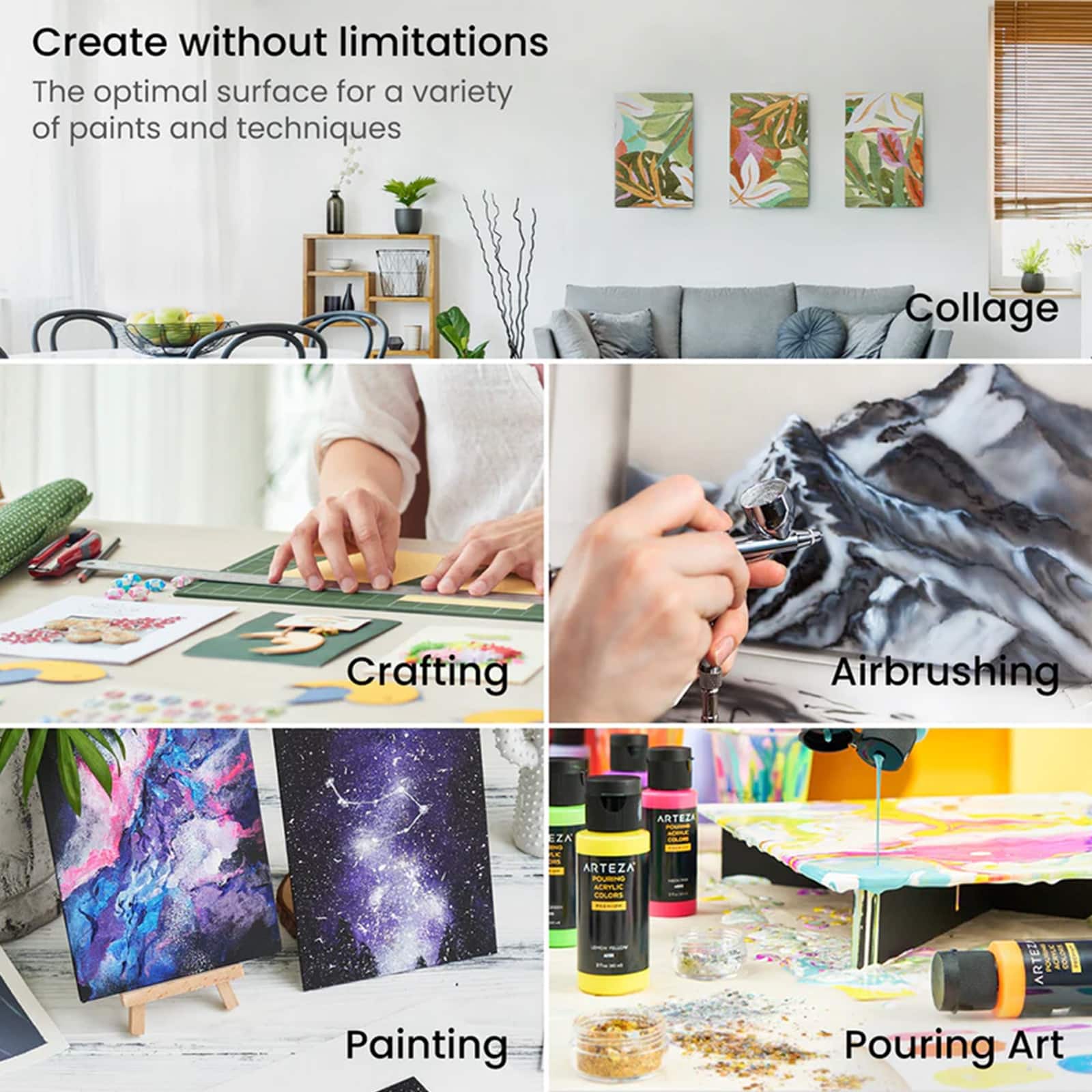 Arteza&#xAE; 5&#x22; x 7&#x22; White Canvas Panels, 14ct.